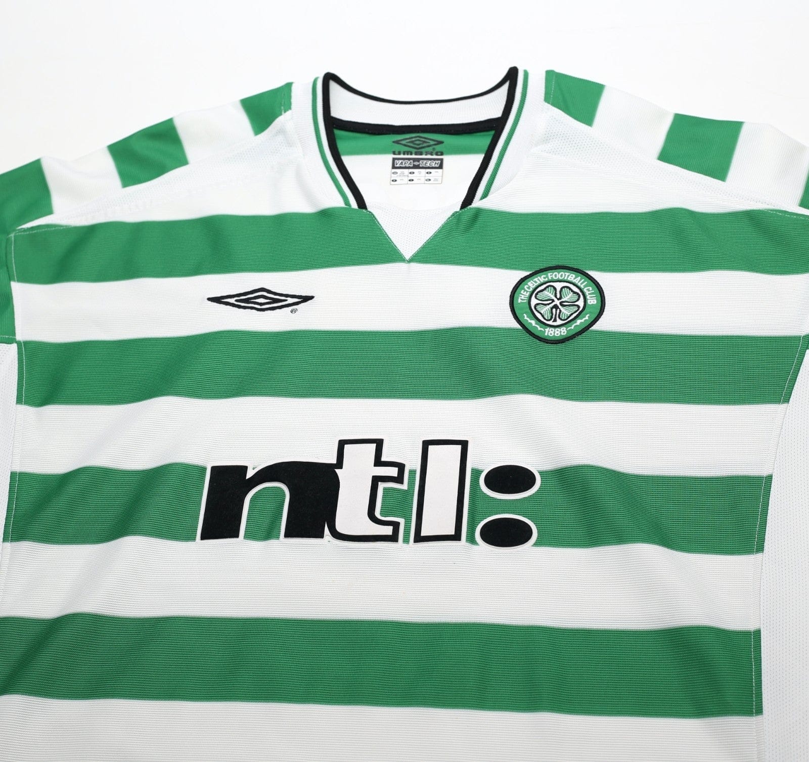 2001/03 LARSSON #7 Celtic Umbro European Home Football Shirt (XXL)