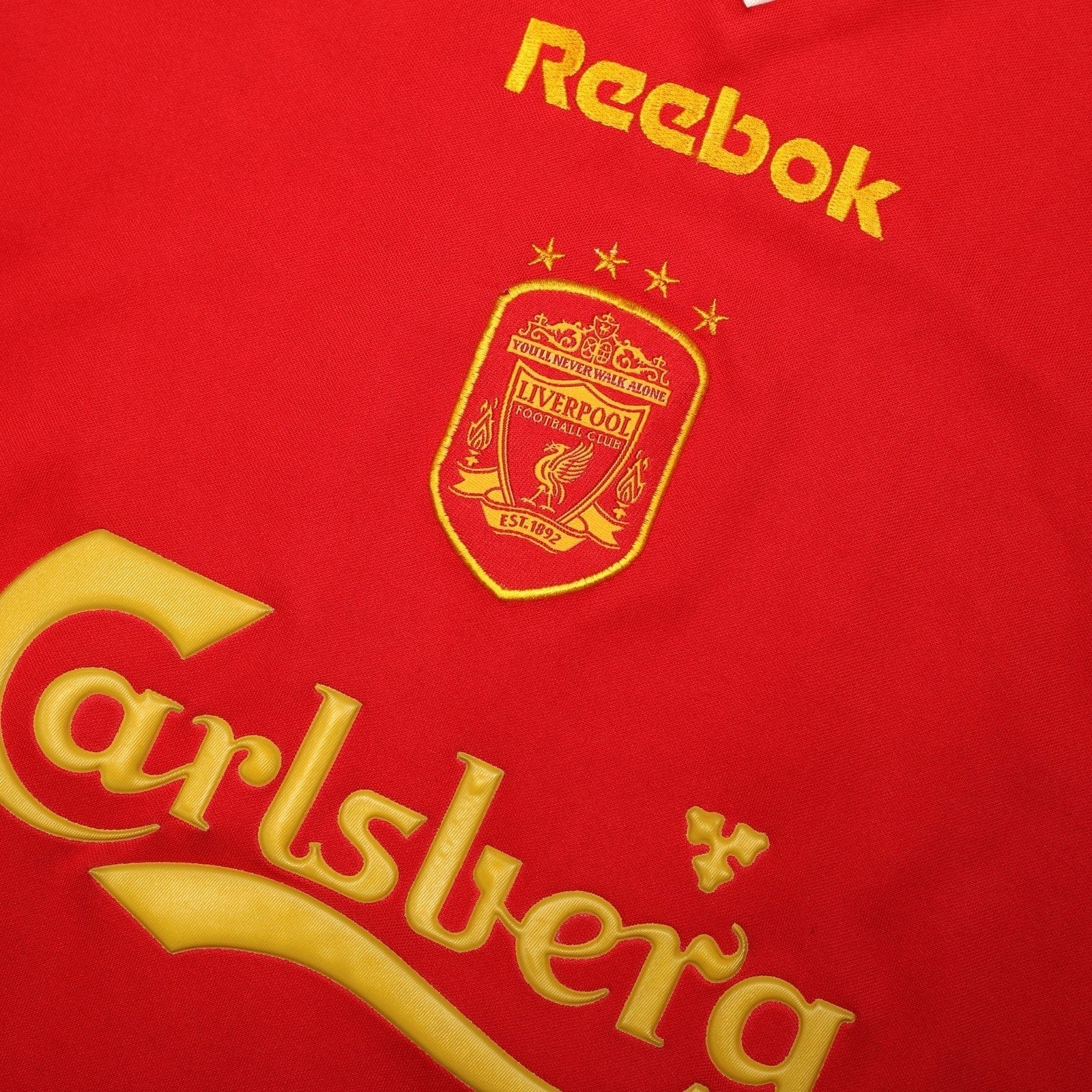 2001/03 Litmanen #37 Liverpool Vintage Reebok European Home Football Shirt (L)