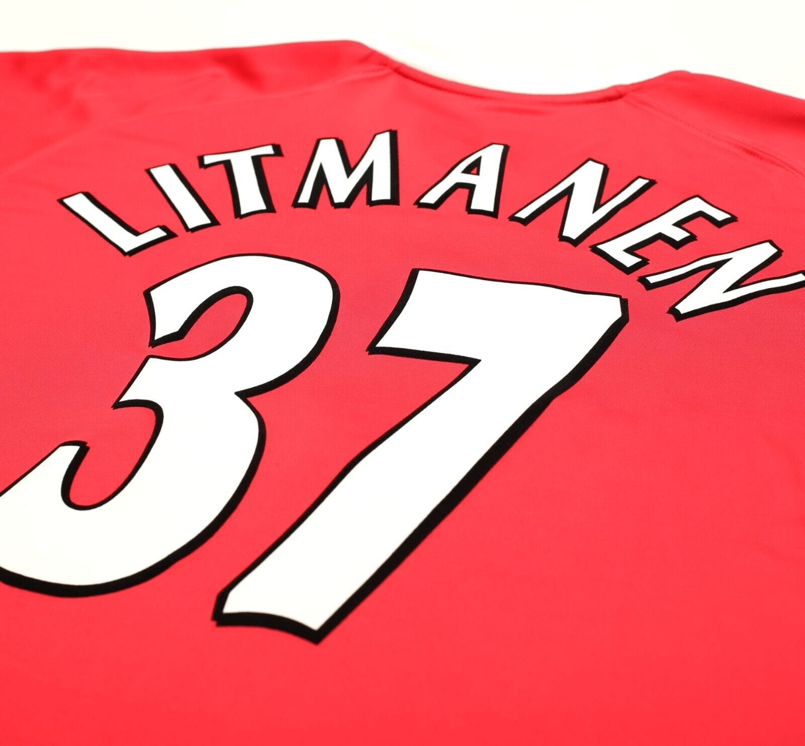 2001/03 LITMANEN #37 Liverpool Vintage Reebok UCL Home Football Shirt (XL)