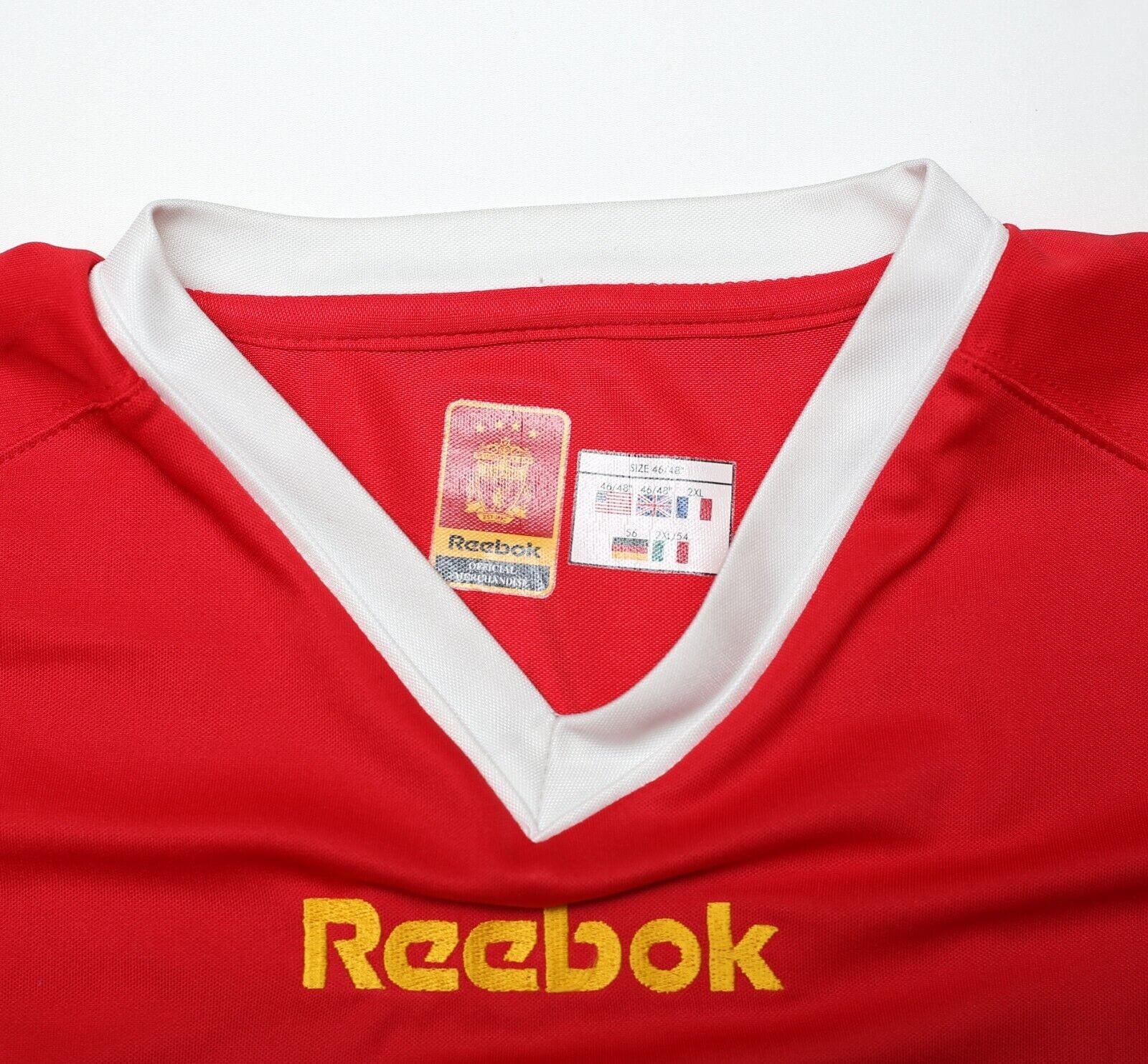 2001/03 LITMANEN #37 Liverpool Vintage Reebok UCL Home Football Shirt (XL)