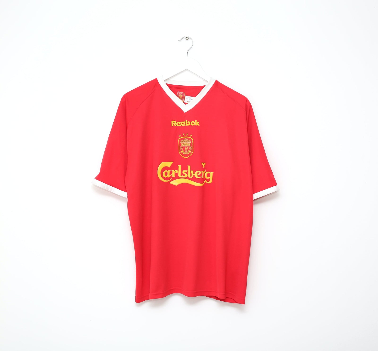 2001/03 LITMANEN #37 Liverpool Vintage Reebok UCL Home Football Shirt (XL)