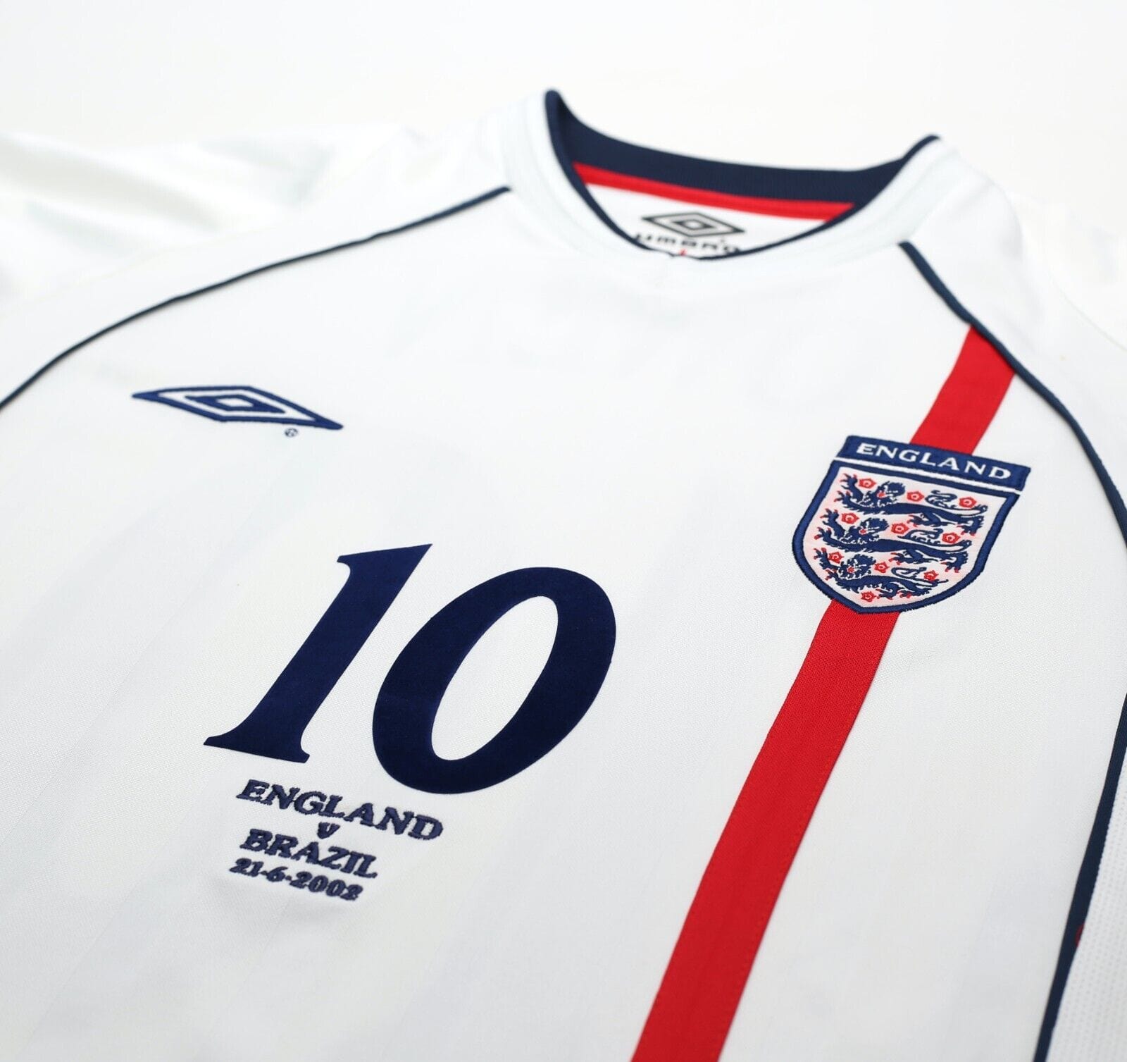 2001/03 OWEN #10 England Vintage Umbro Home Football Shirt (S) WC 2002 BRAZIL