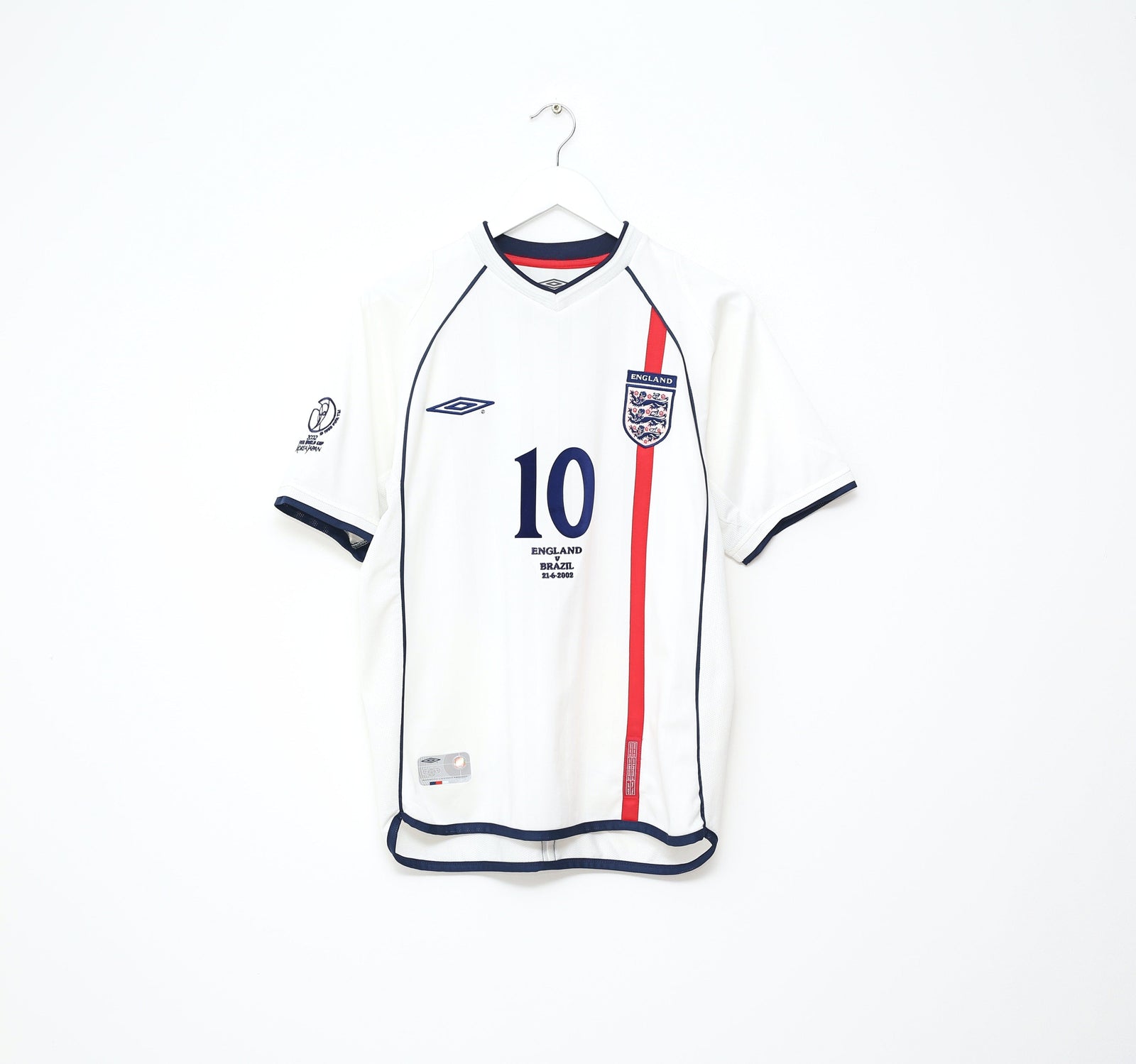 2001/03 OWEN #10 England Vintage Umbro Home Football Shirt (S) WC 2002 BRAZIL