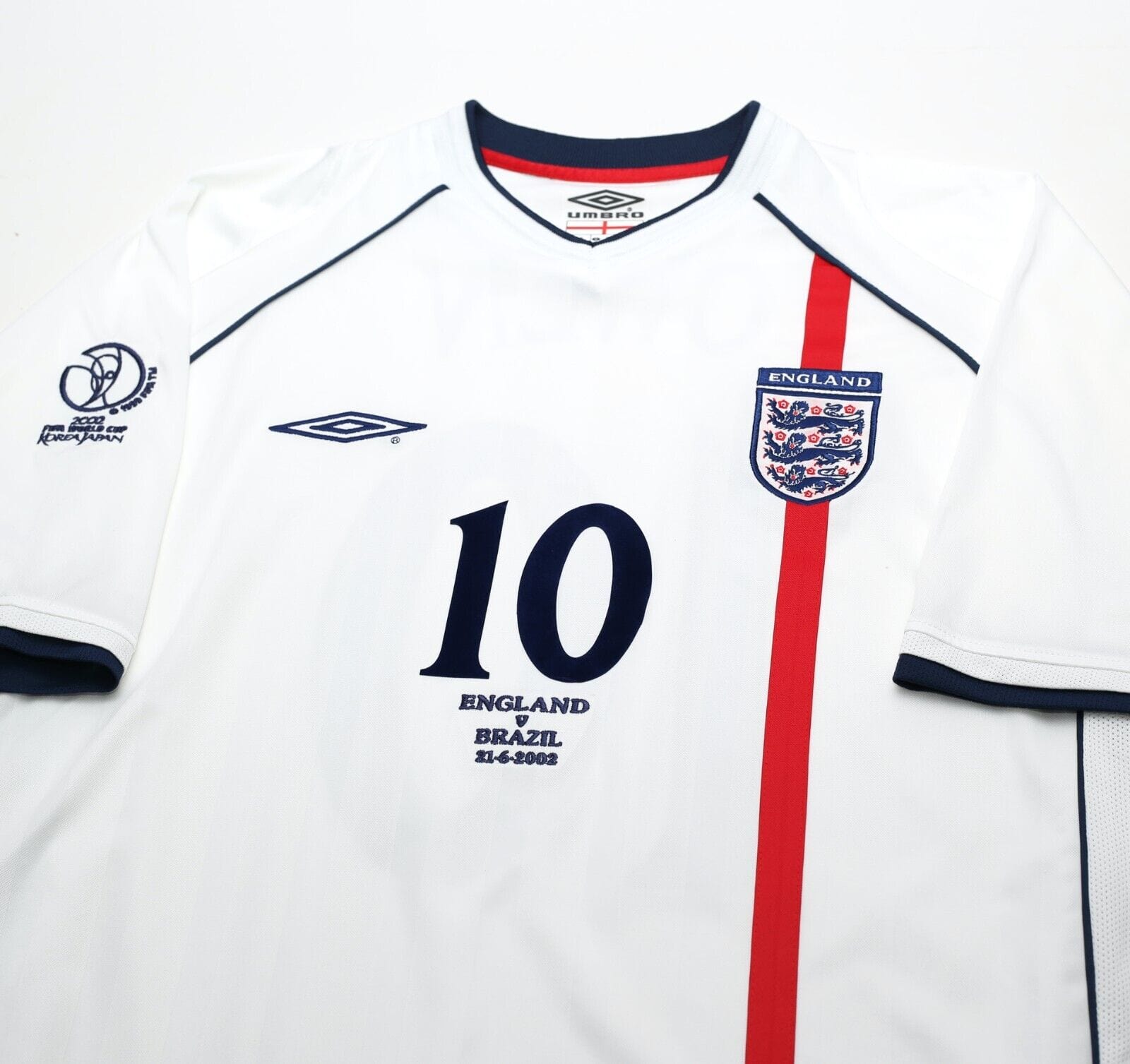 2001/03 OWEN #10 England Vintage Umbro Home Football Shirt (XL) WC 2002 BRAZIL