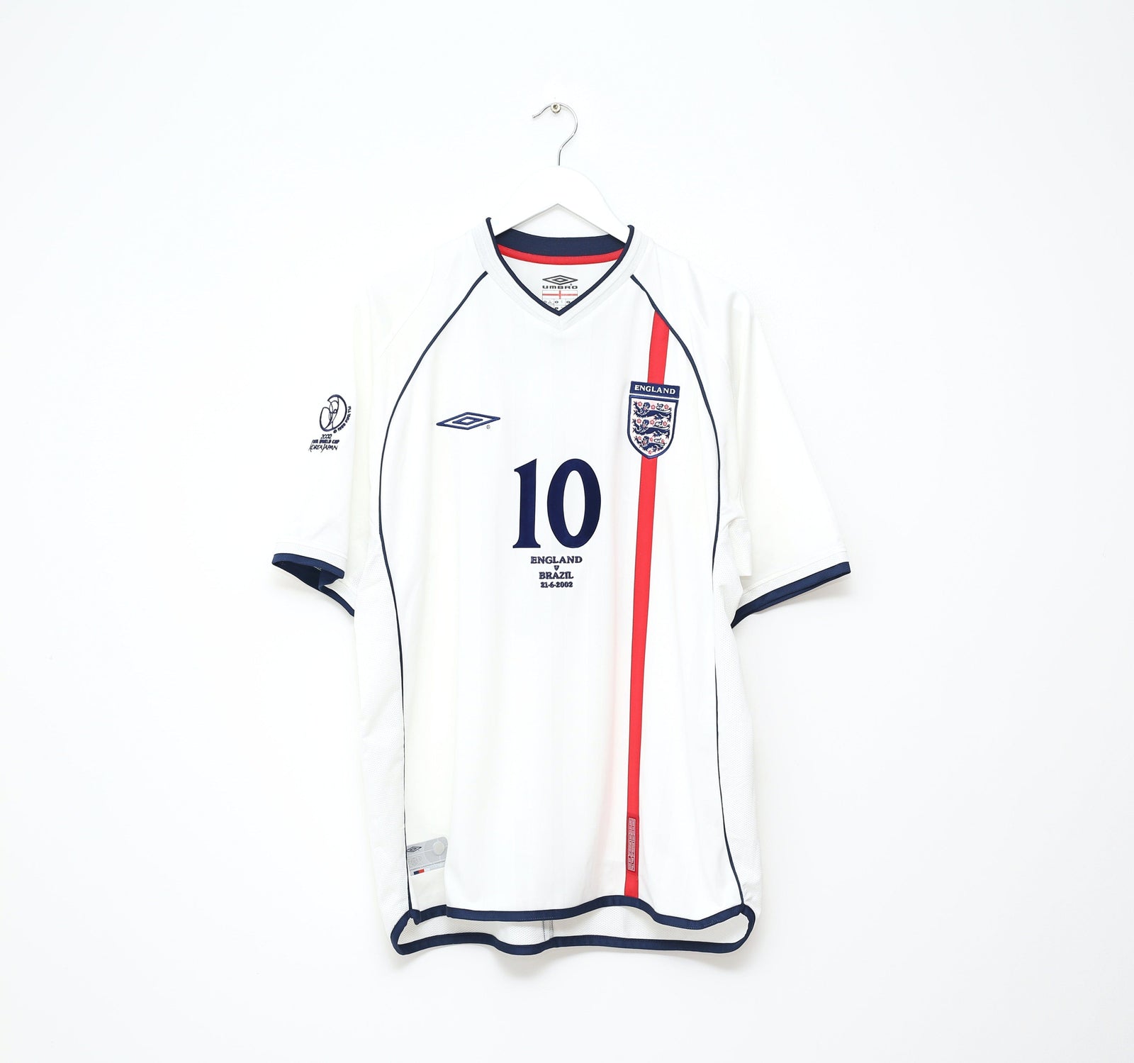 2001/03 OWEN #10 England Vintage Umbro Home Football Shirt (XL) WC 2002 BRAZIL