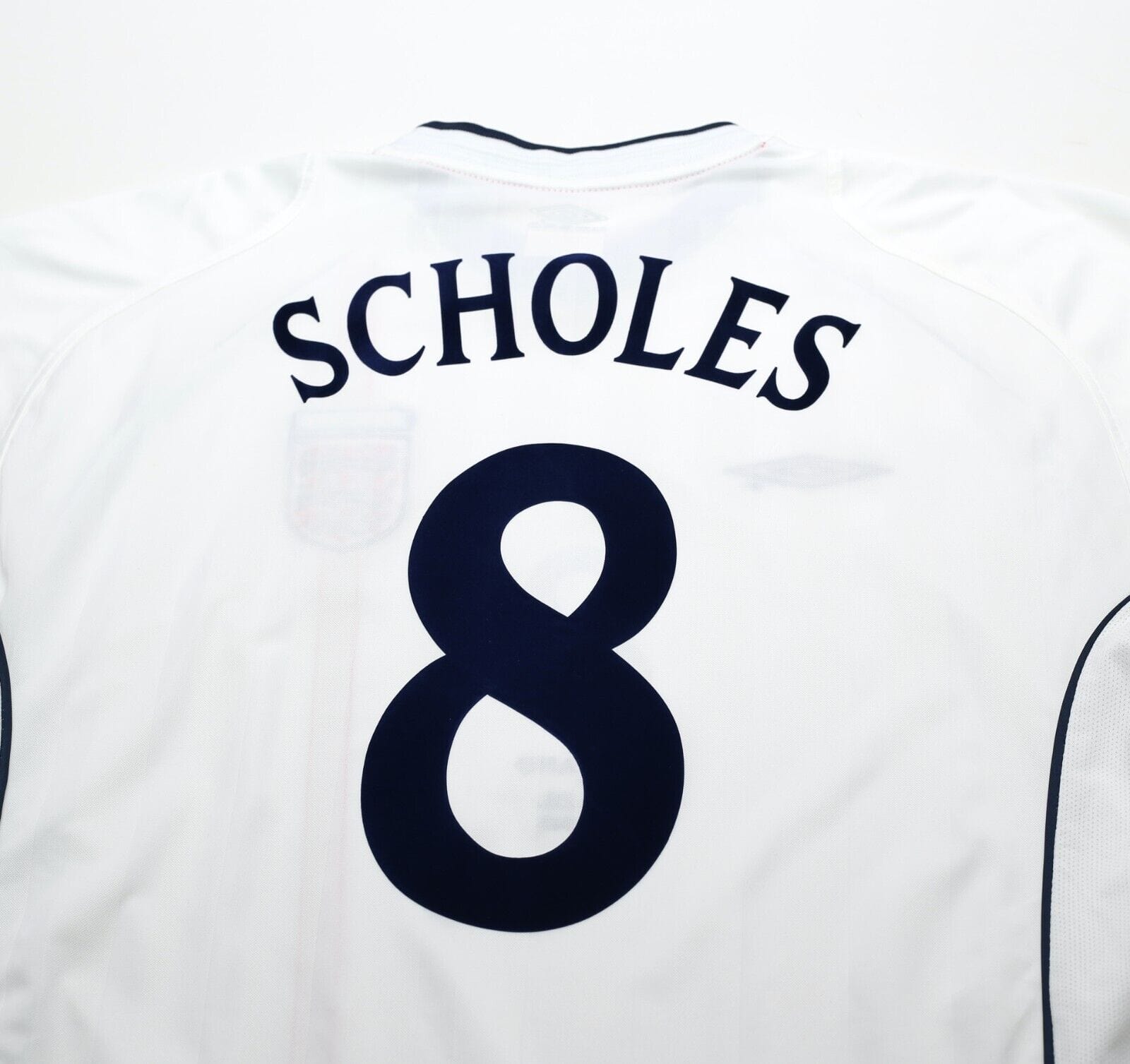 2001/03 SCHOLES #8 England Vintage Umbro Home Football Shirt (XL) WC 2002 BRAZIL