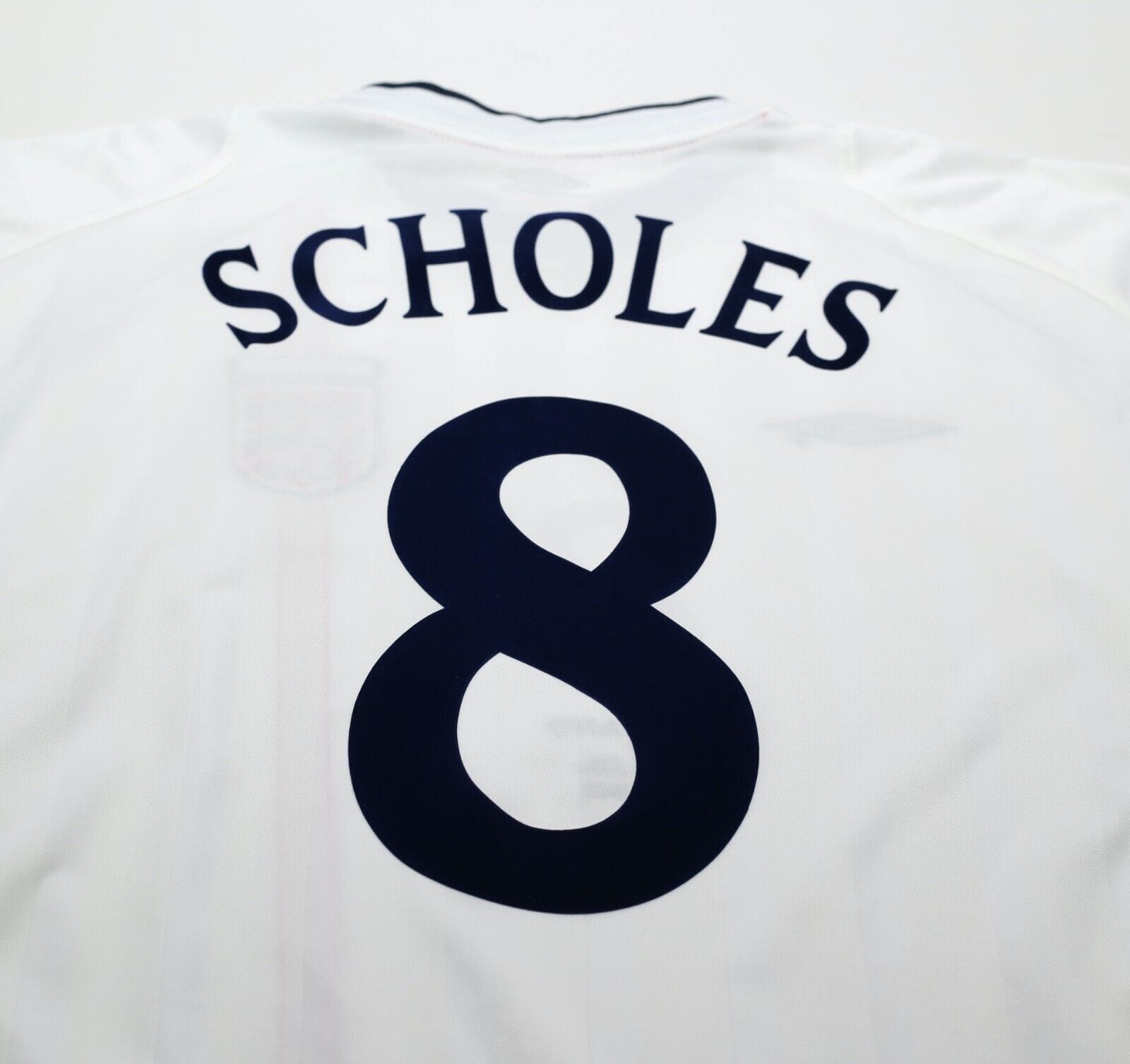 2001/03 SCHOLES #8 England Vintage Umbro Home Football Shirt (XL) WC 2002 BRAZIL