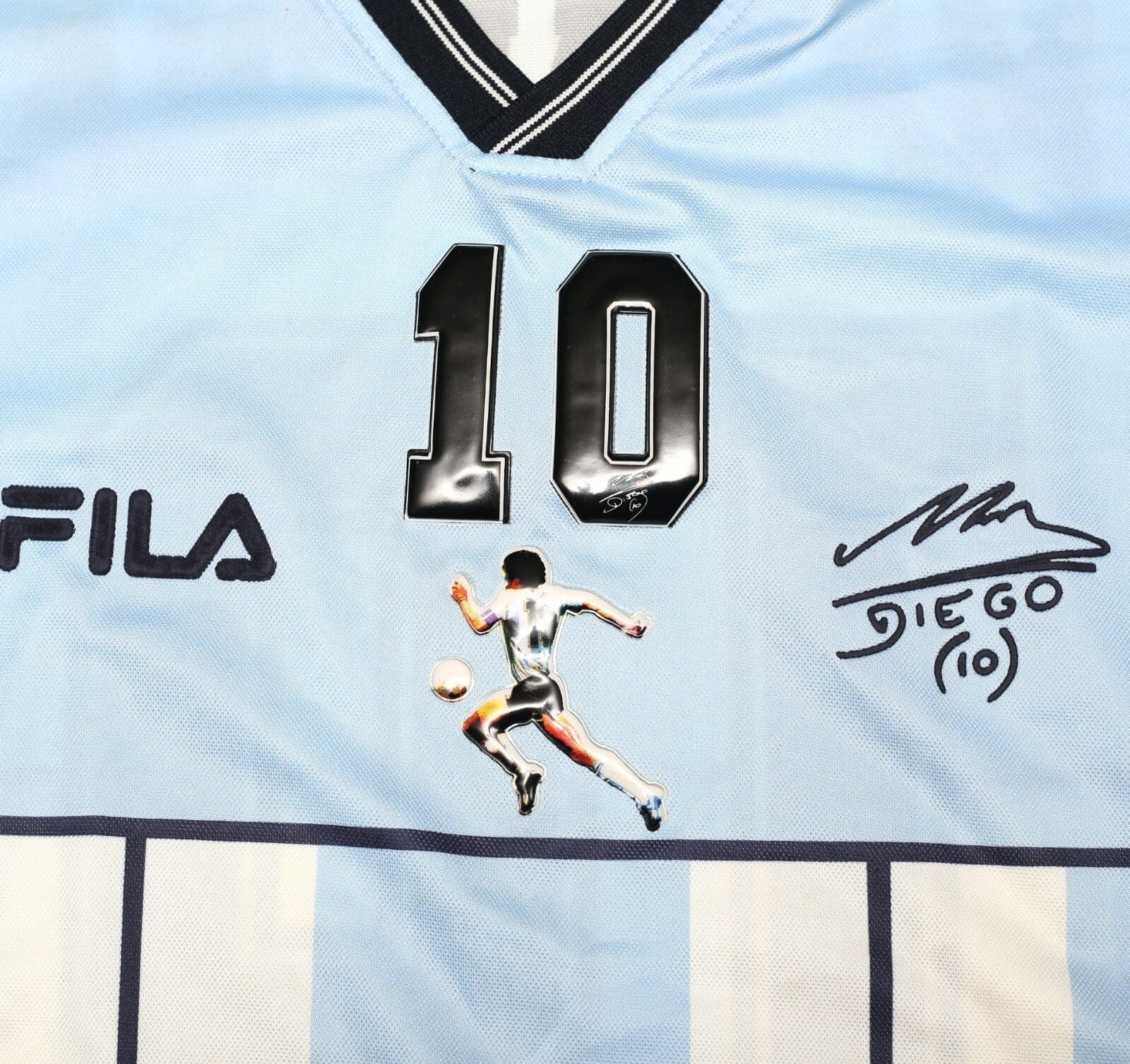 2001 MARADONA #10 Argentina Vintage FILA Testimonial Football Shirt (XL)