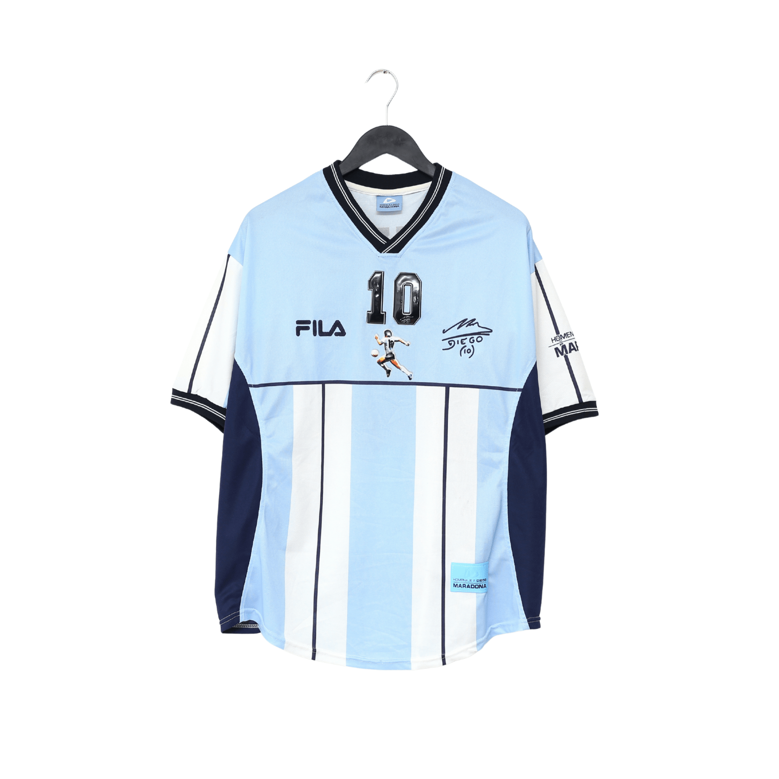 2001 MARADONA #10 Argentina Vintage FILA Testimonial Football Shirt (XL)