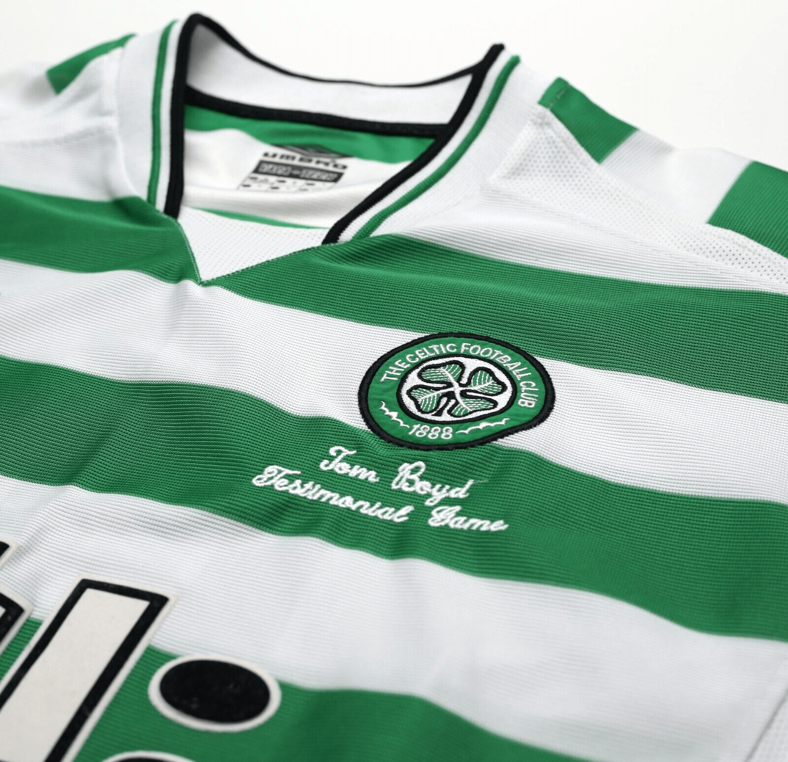 2001 MORAVCIK #10 Celtic Umbro Home Football Shirt (XL) TOM BOYD TESTIMONIAL