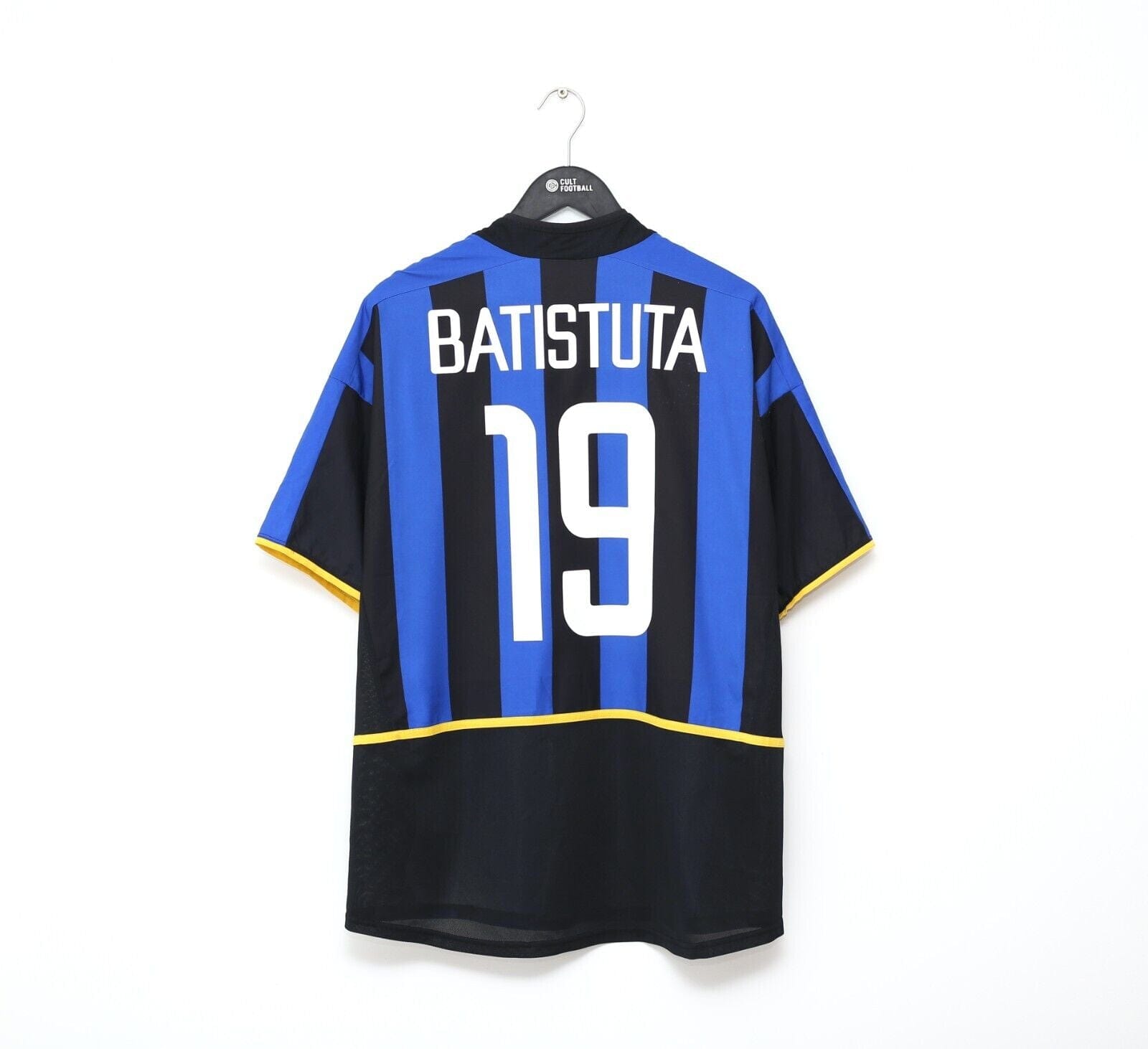 2002/03 BATISTUTA #19 Inter Milan Vintage Nike Home Football Shirt Jersey (L)