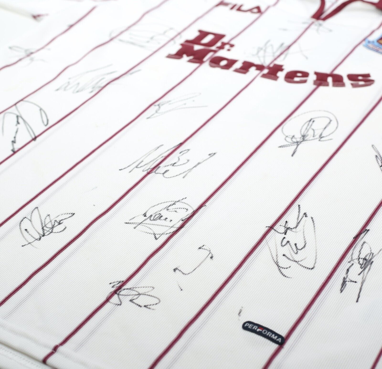 2002/03 DI CANIO #10 West Ham United FILA Away SIGNED Football Shirt (L) BNWOT