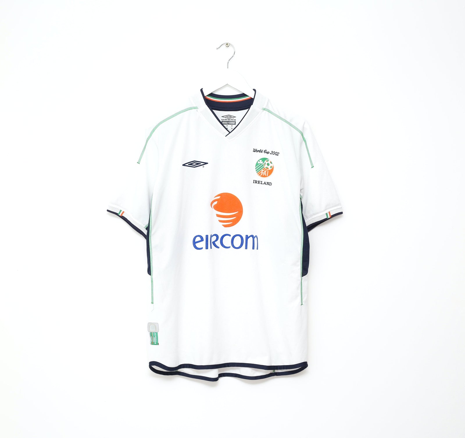 2002/03 DUFF #9 Ireland Vintage Umbro Away Football Shirt (L) World Cup 2002