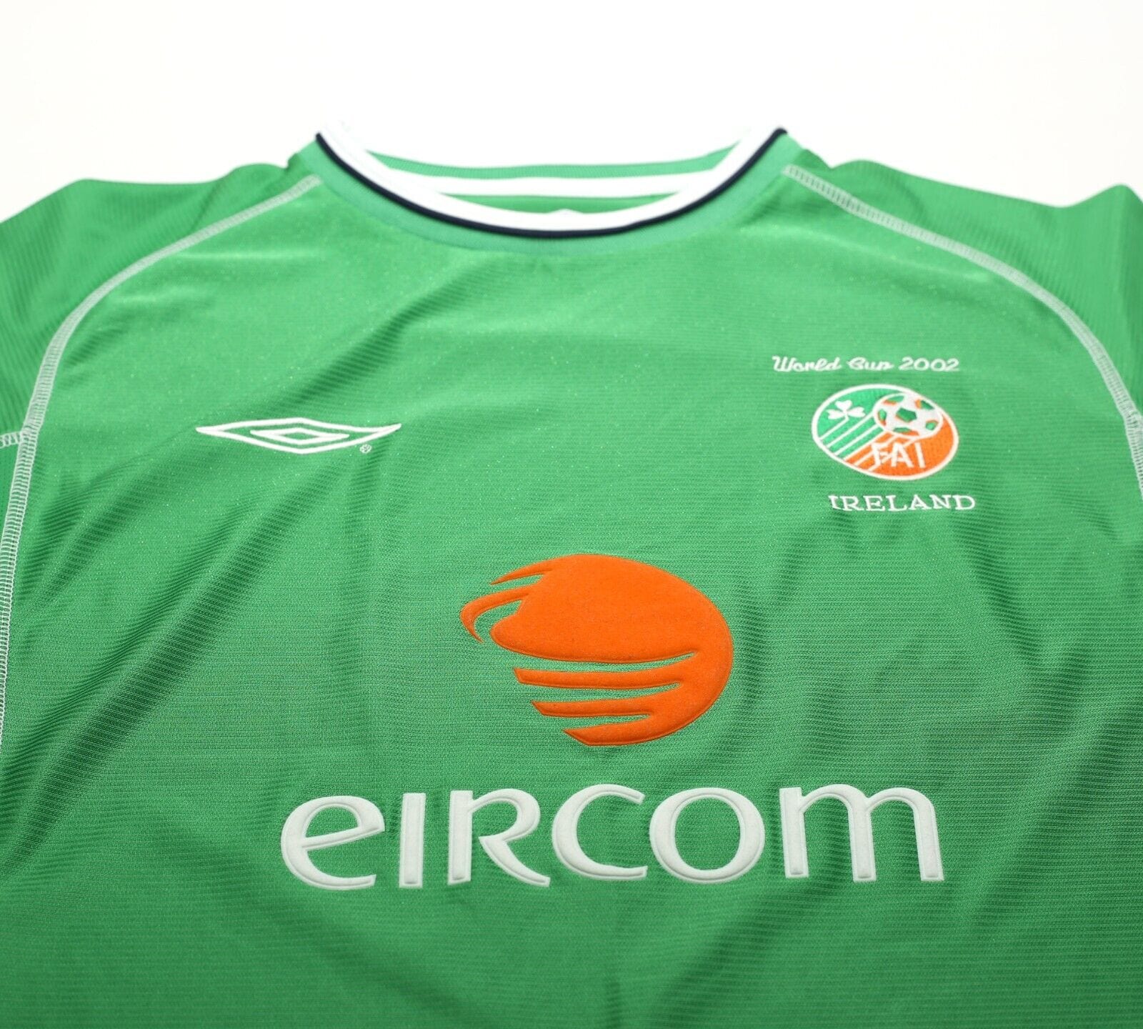 2002/03 DUFF #9 Ireland Vintage Umbro Home Football Shirt (L) World Cup 2002