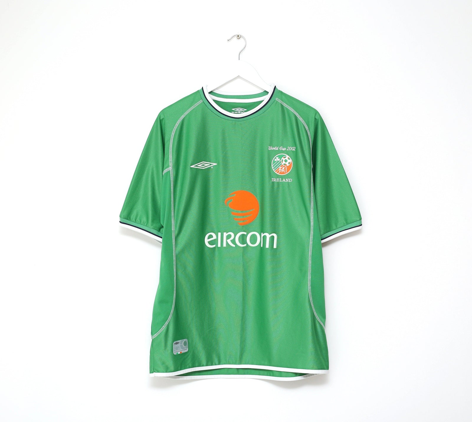 2002/03 DUFF #9 Ireland Vintage Umbro Home Football Shirt (L) World Cup 2002