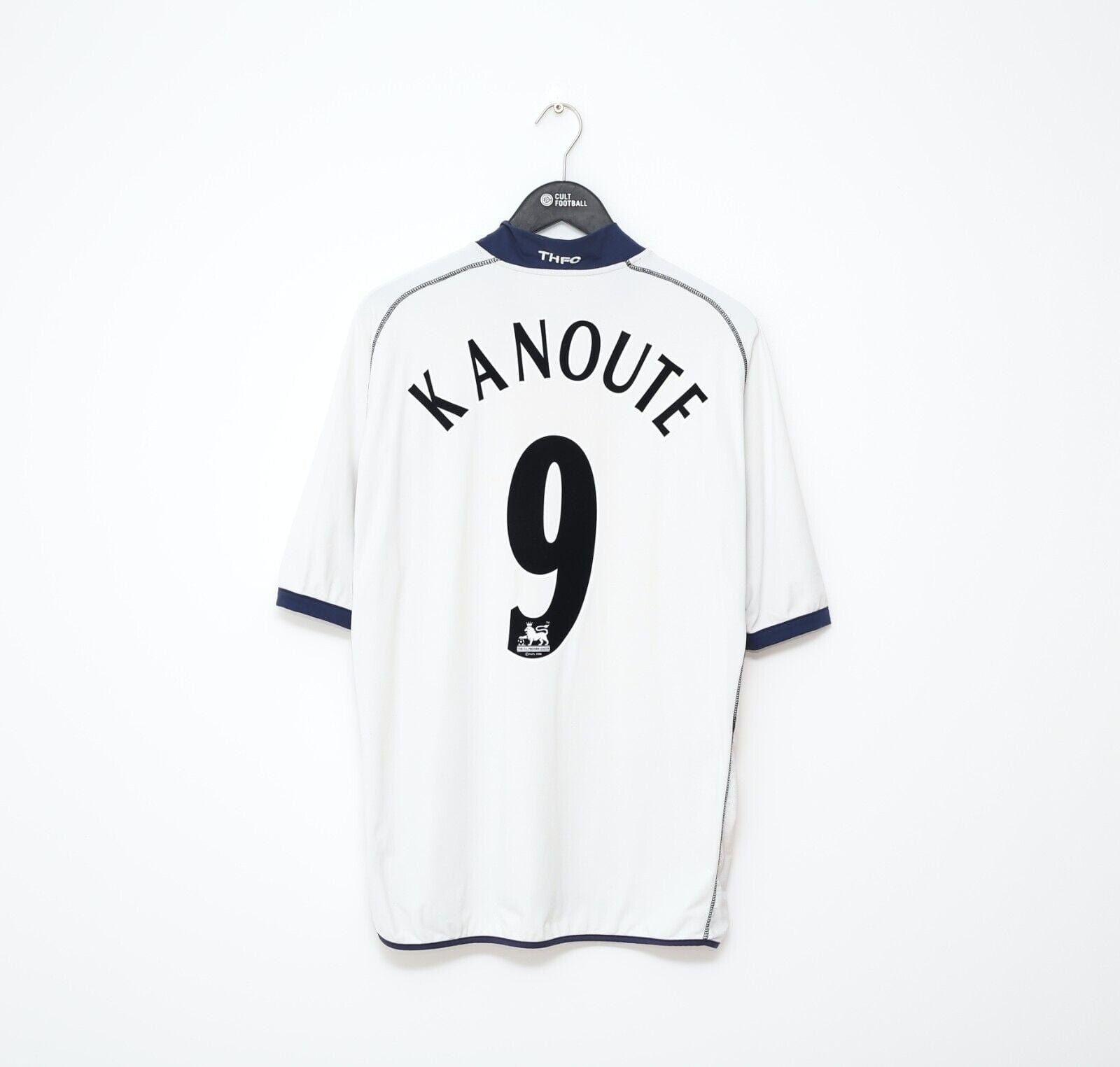 2002/03 KANOUTE #9 Tottenham Hotspur Vintage Kappa Home Football Shirt (L/XL)