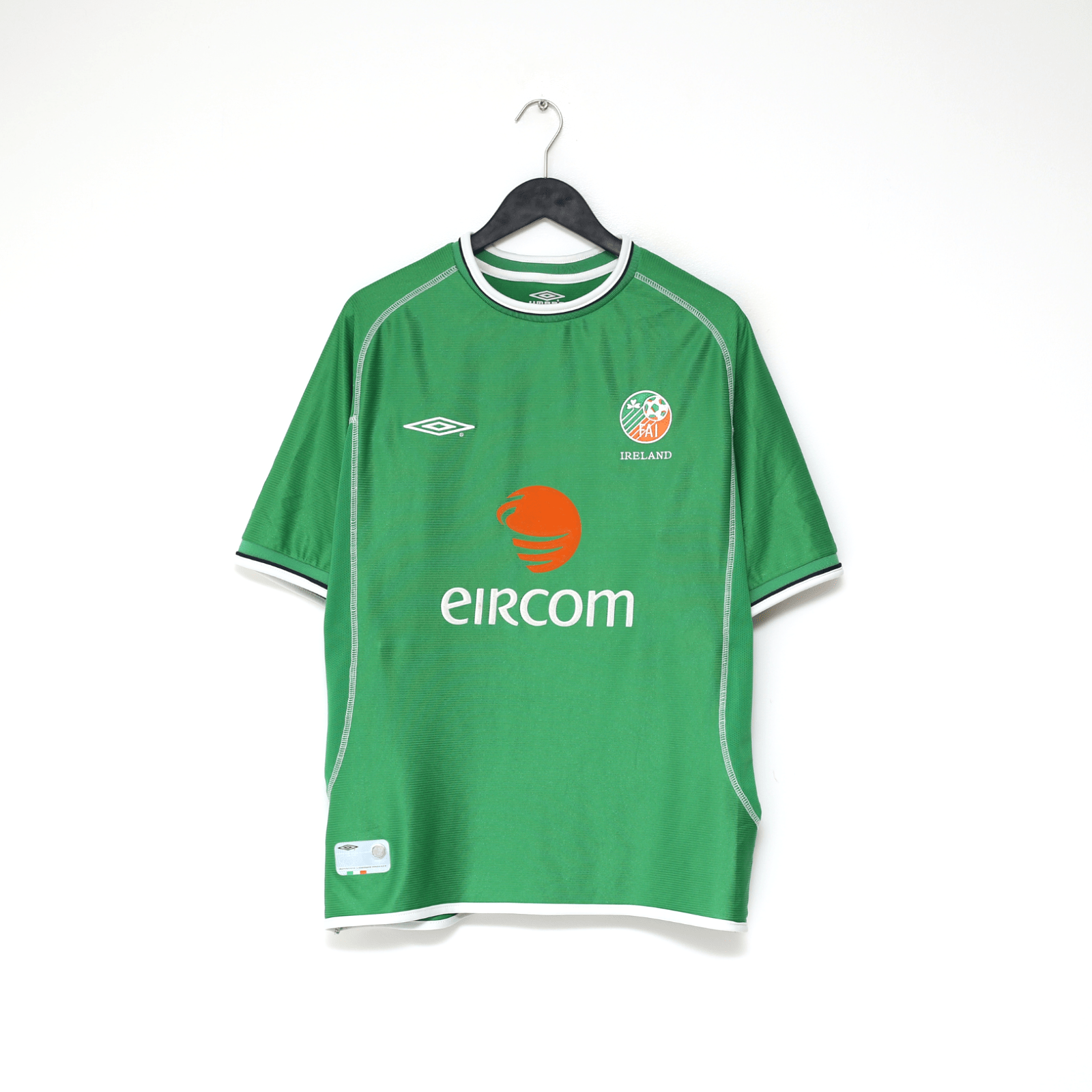 2002/03 KEANE #6 Ireland Vintage Umbro Home Football Shirt (L)