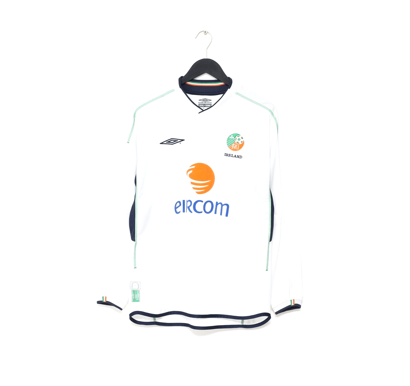 2002/03 KEANE #6 Ireland Vintage Umbro L/S Away Football Shirt (M)