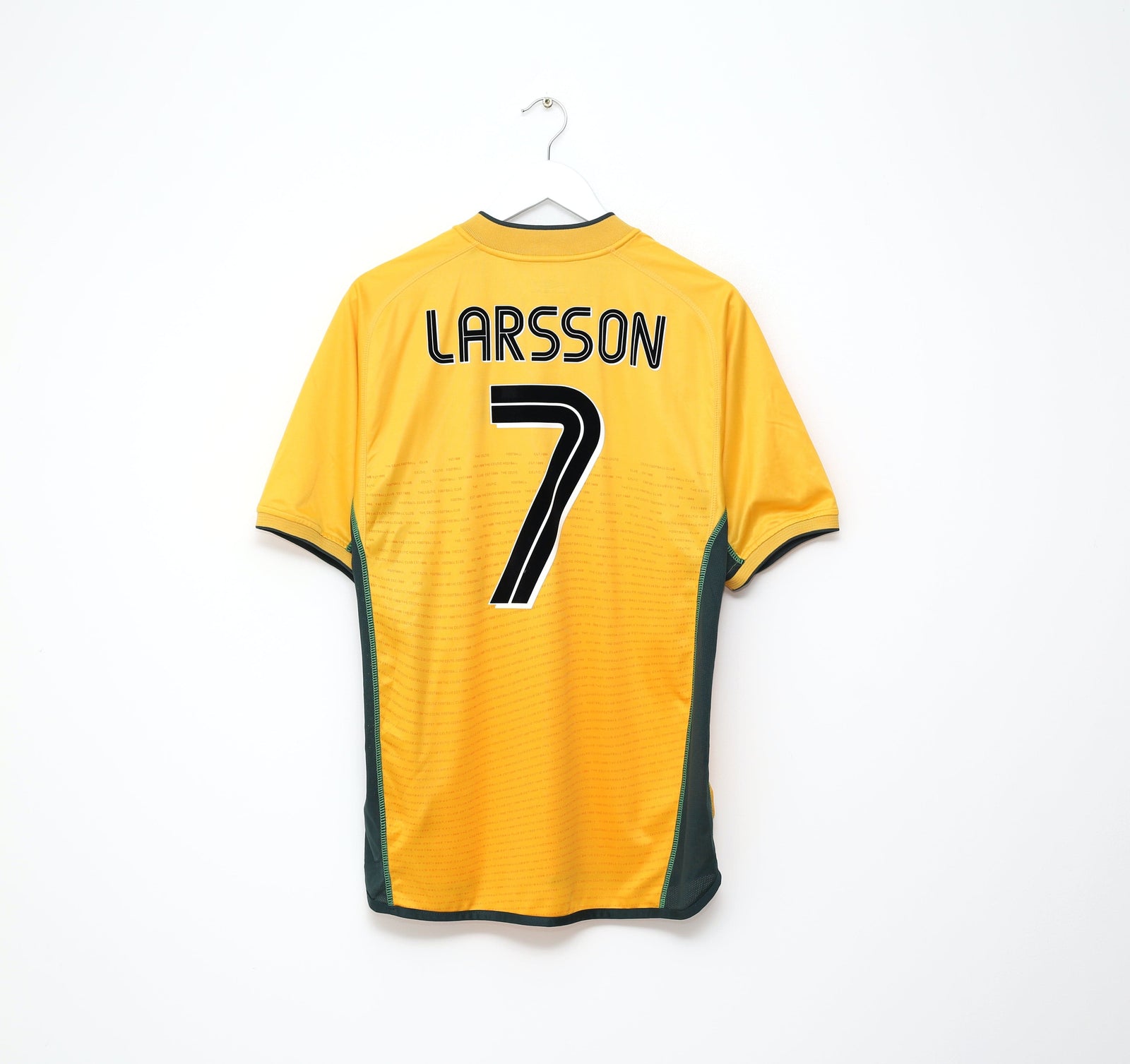 2002/03 LARSSON #7 Celtic Vintage Umbro Away Football Shirt (L) Sweden