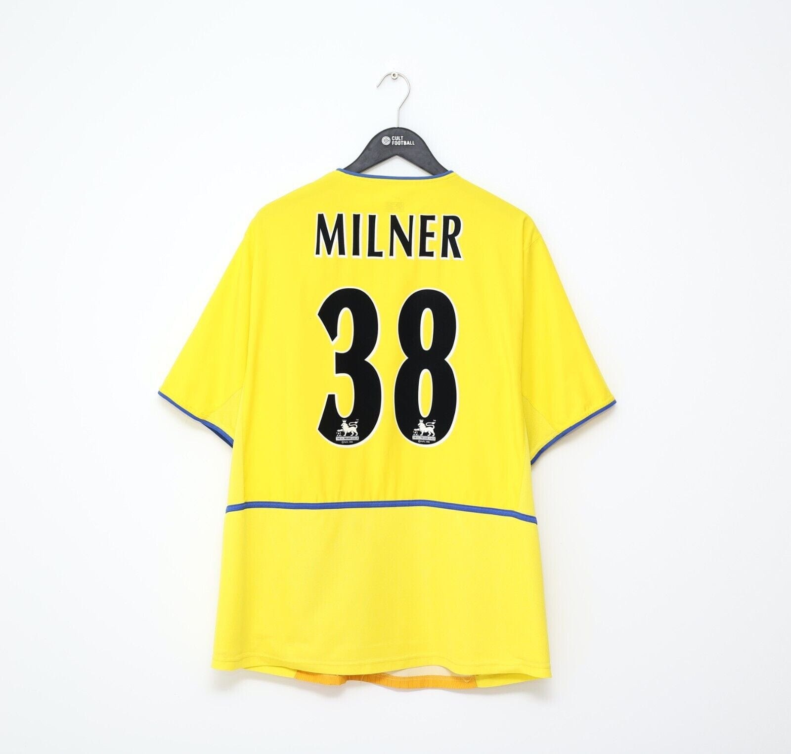 2002/03 MILNER #38 Leeds United Vintage Nike Away Football Shirt Jersey (XL)