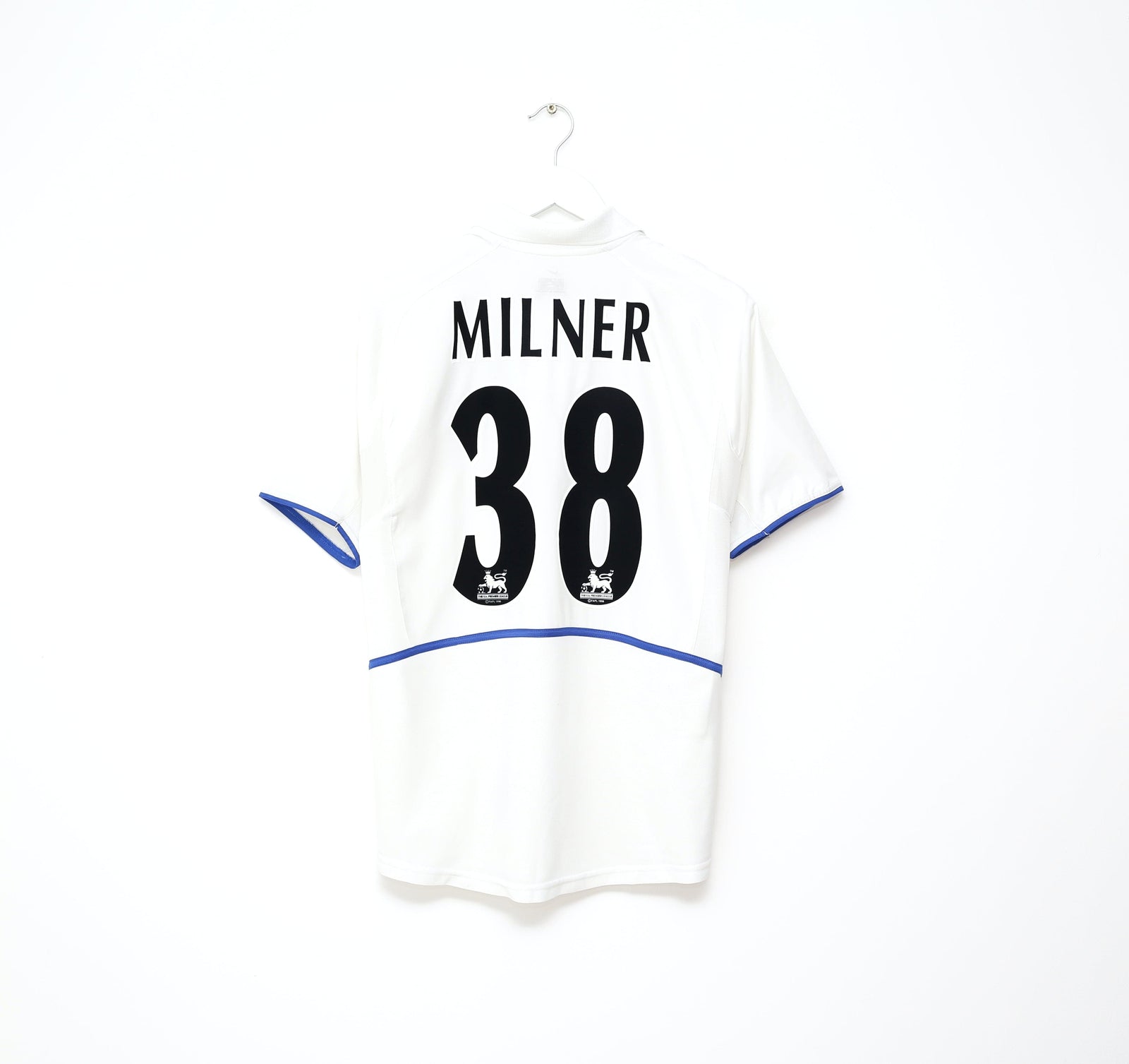 2002/03 MILNER #38 Leeds United Vintage Nike Home Football Shirt Jersey (S)
