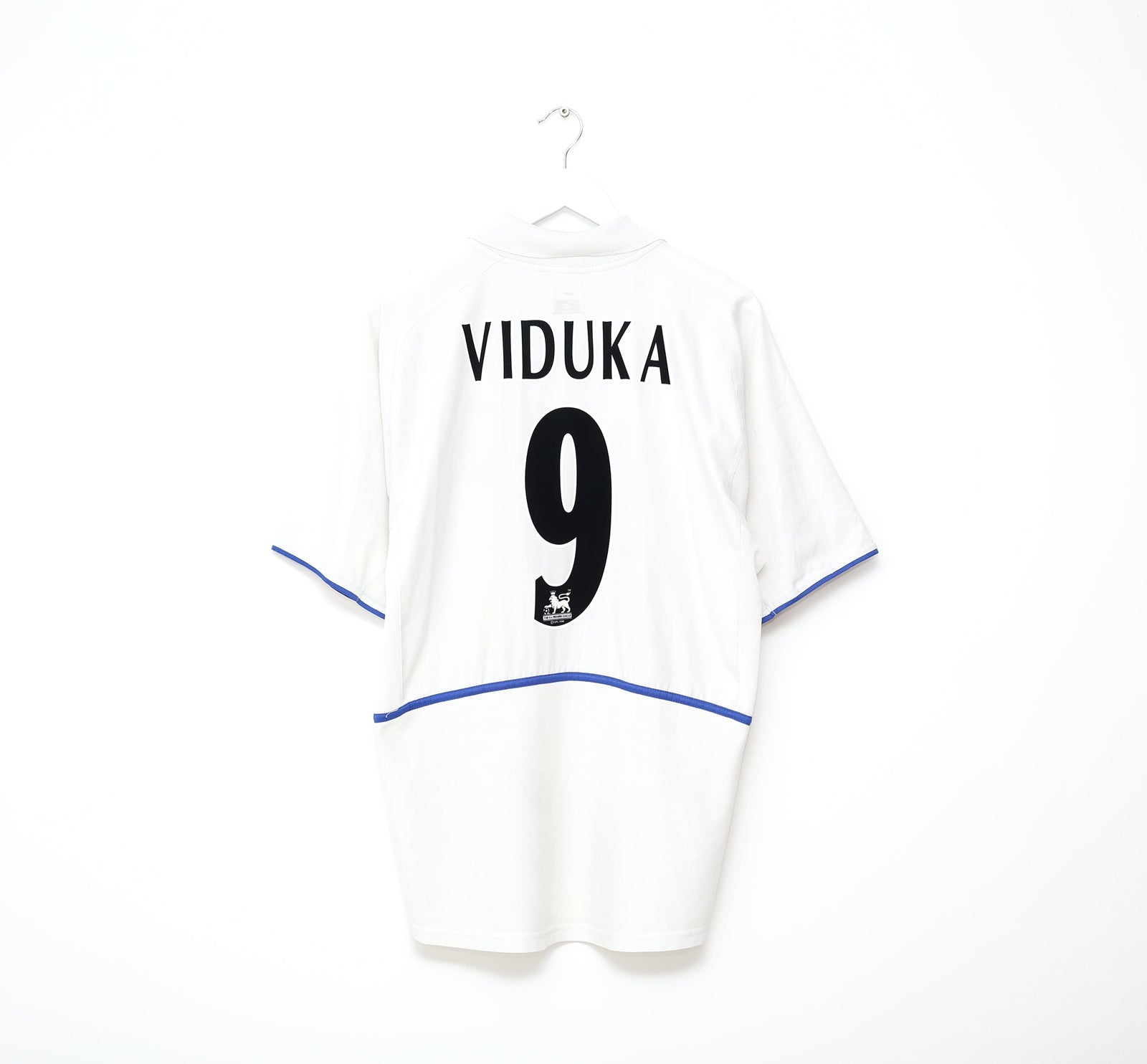 2002/03 VIDUKA #9 Leeds United Vintage Nike Home Football Shirt (L)