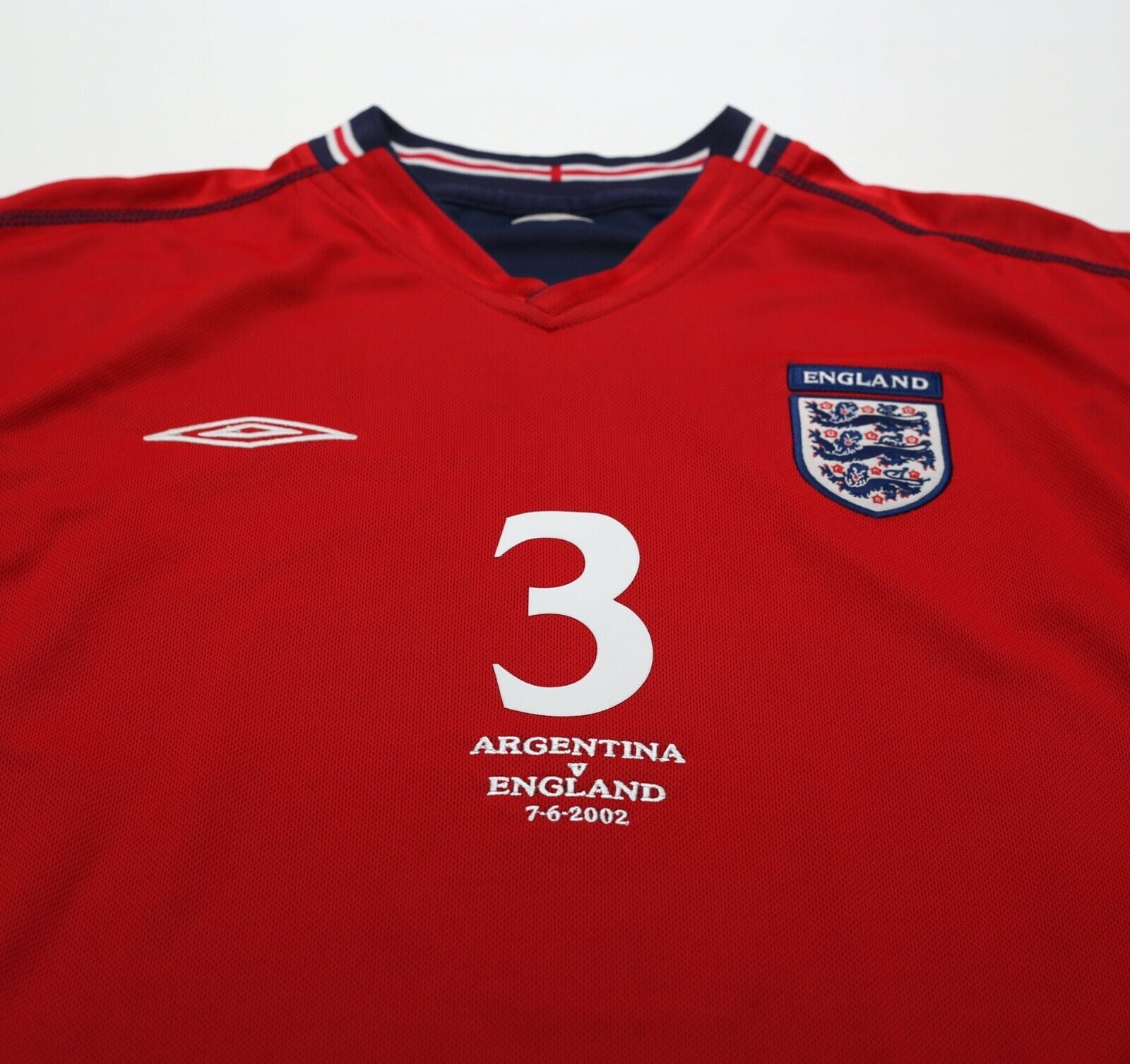 2002/04 A. COLE #3 England Vintage Umbro Away Football Shirt (XL) Argentina WC