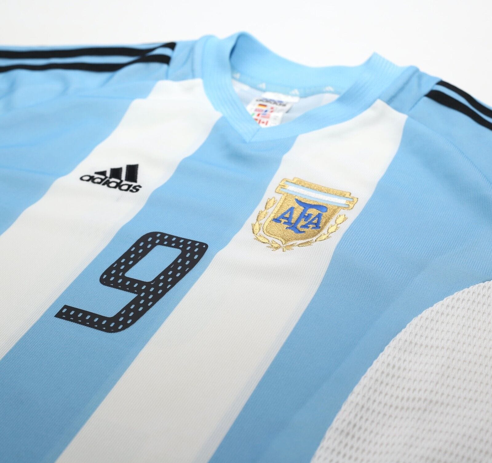 2002/04 BATISTUTA #9 Argentina Vintage adidas Home Football Shirt (XL) WC 2002
