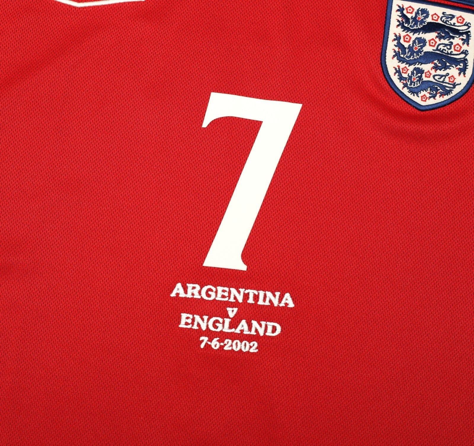 2002/04 BECKHAM #7 England Vintage Umbro Away Football Shirt (L) Argentina WC
