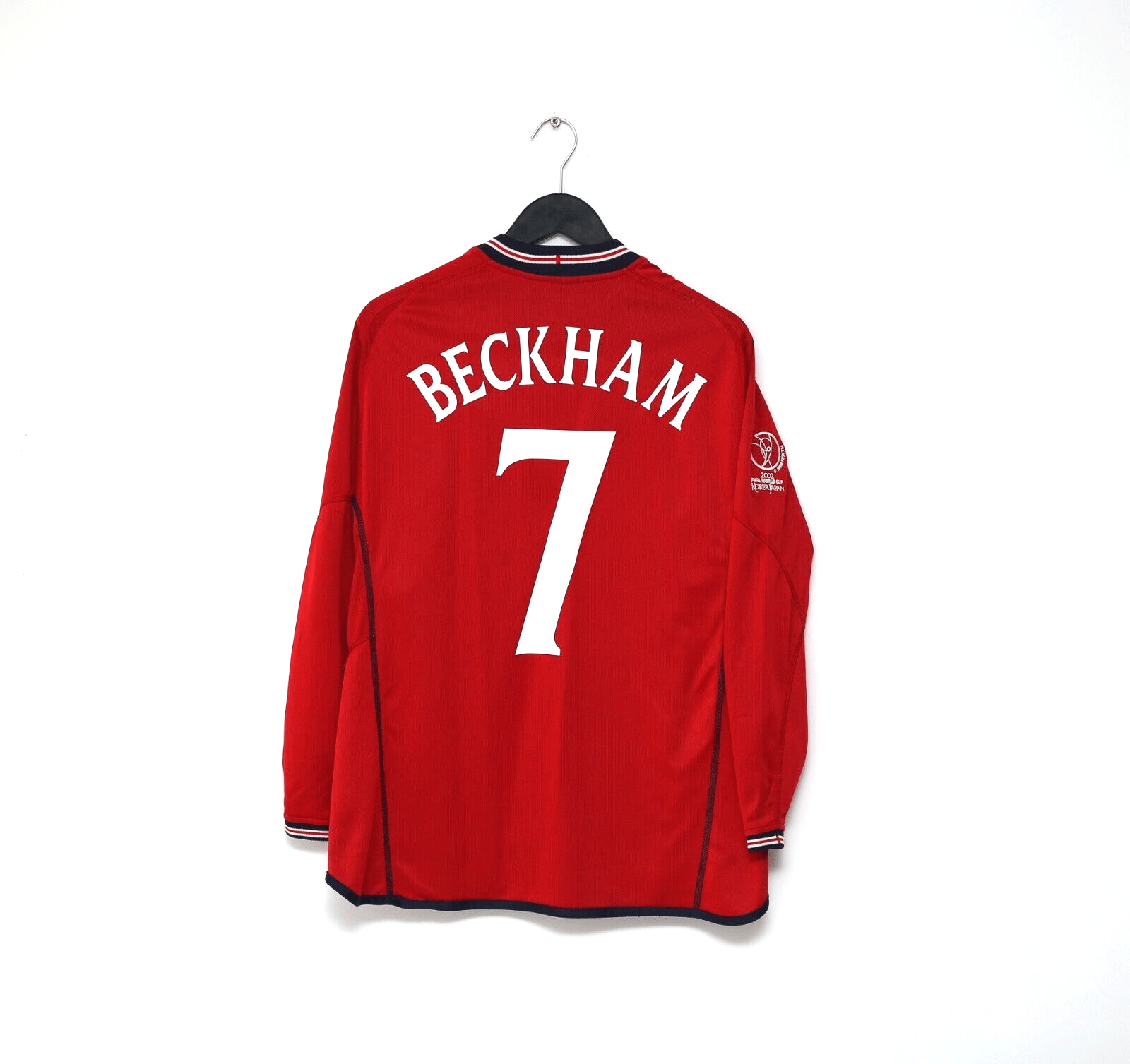 2002/04 BECKHAM #7 England Vintage Umbro Away LS Football Shirt (L) Argentina WC