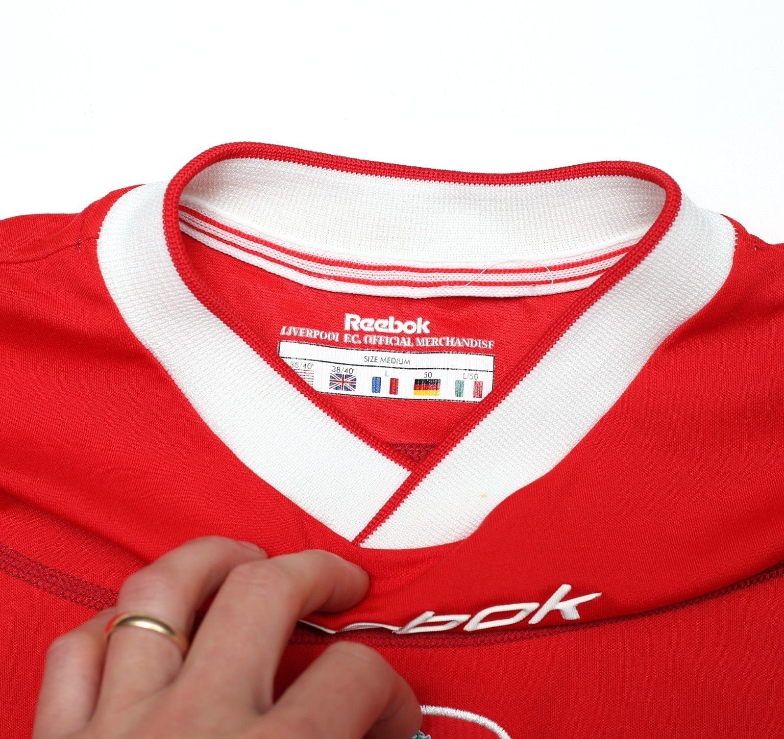 2002/04 GERRARD #17 Liverpool Vintage Reebok Home Football Shirt (M) 38/40