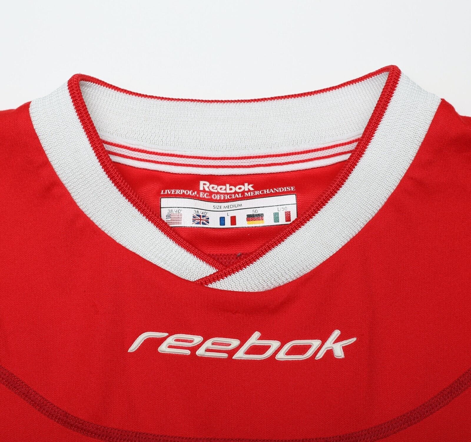 2002/04 GERRARD #17 Liverpool Vintage Reebok Home LS Football Shirt Jersey (M)