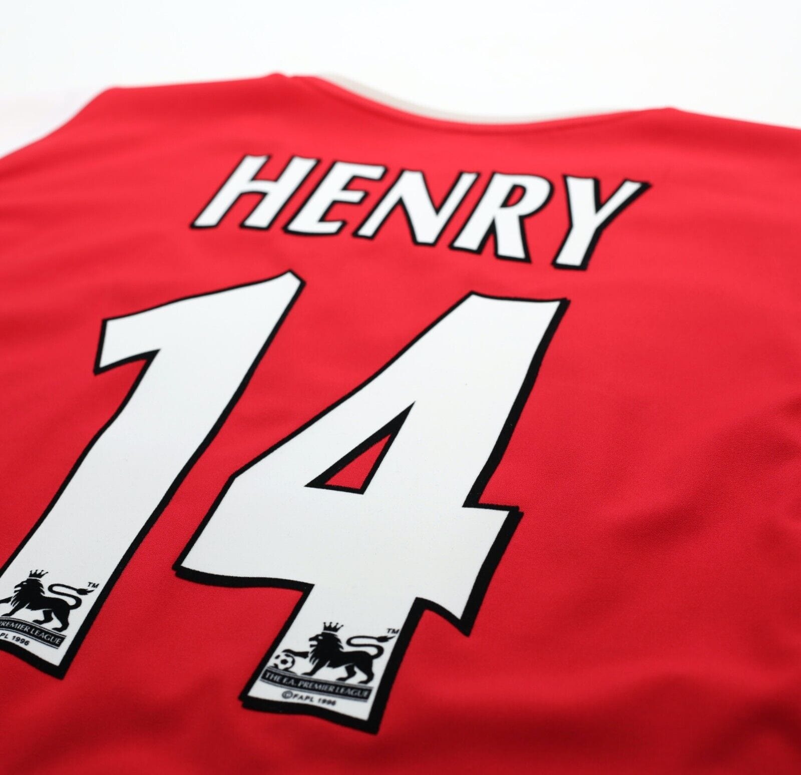 2002/04 HENRY #14 Arsenal Vintage Nike Home Football Shirt Jersey (XL)