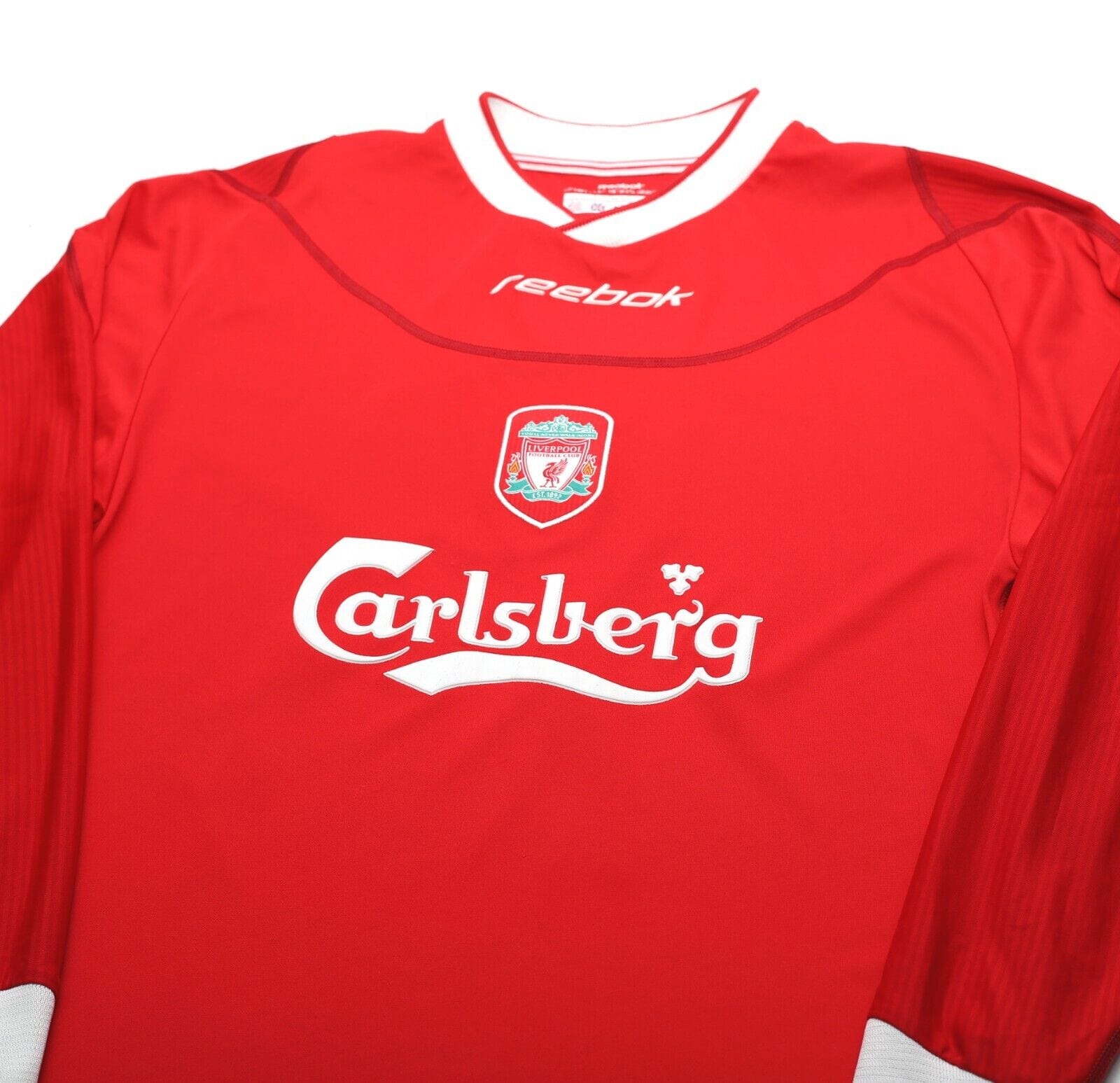 2002/04 KEWELL #7 Liverpool Vintage Reebok Long Sleeve Home Football Shirt (S)