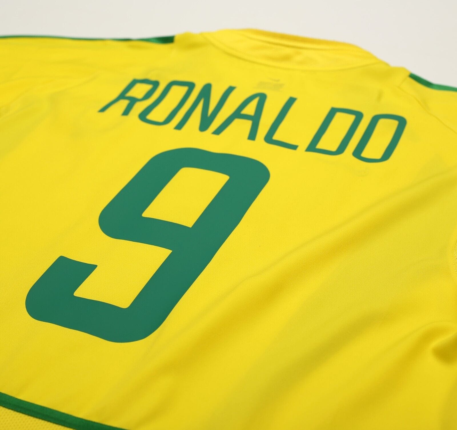 2002/04 RONALDO #9 Brazil Vintage Nike Home Football Shirt (XL)