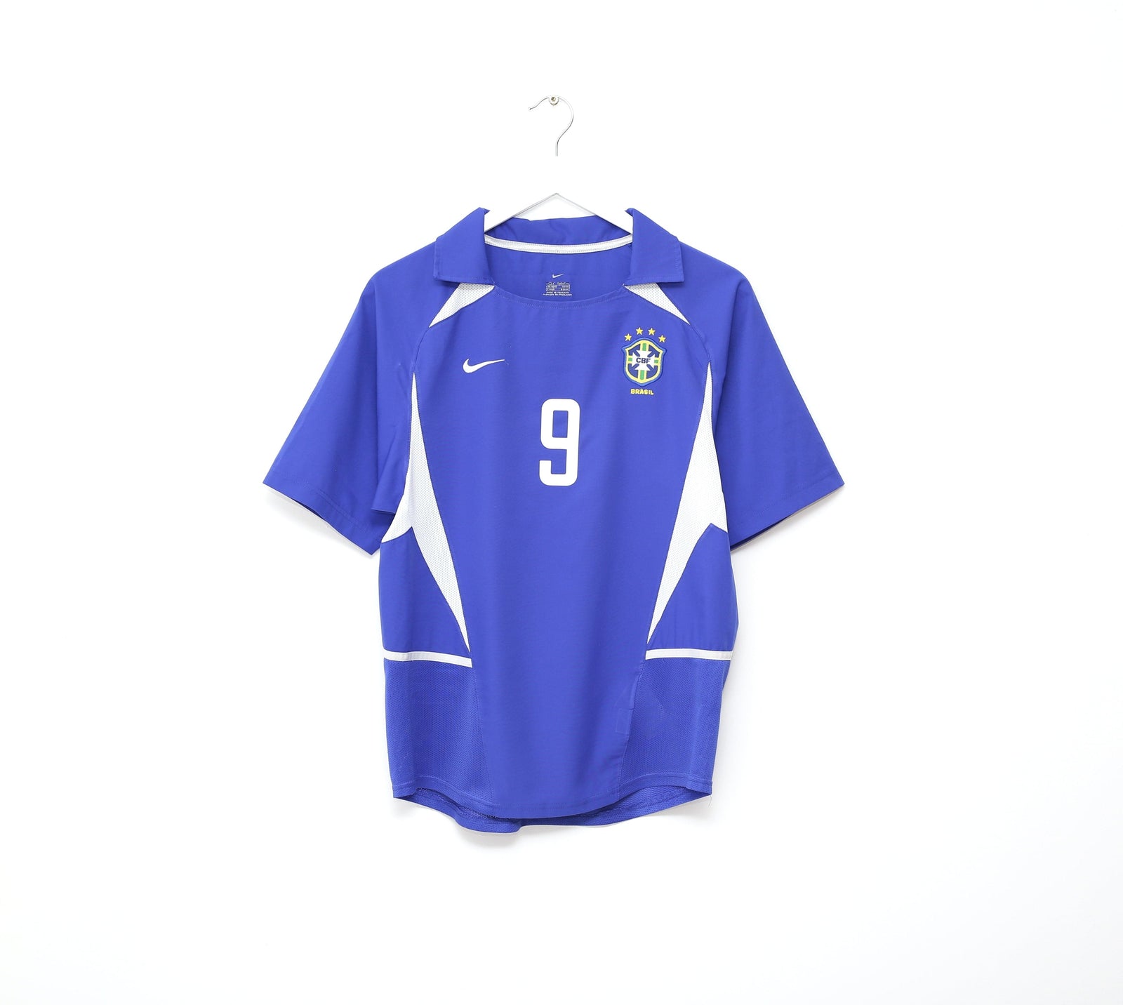 2002/04 RONALDO #9 Brazil Vintage Nike WC 2002 Away Football Shirt (S)