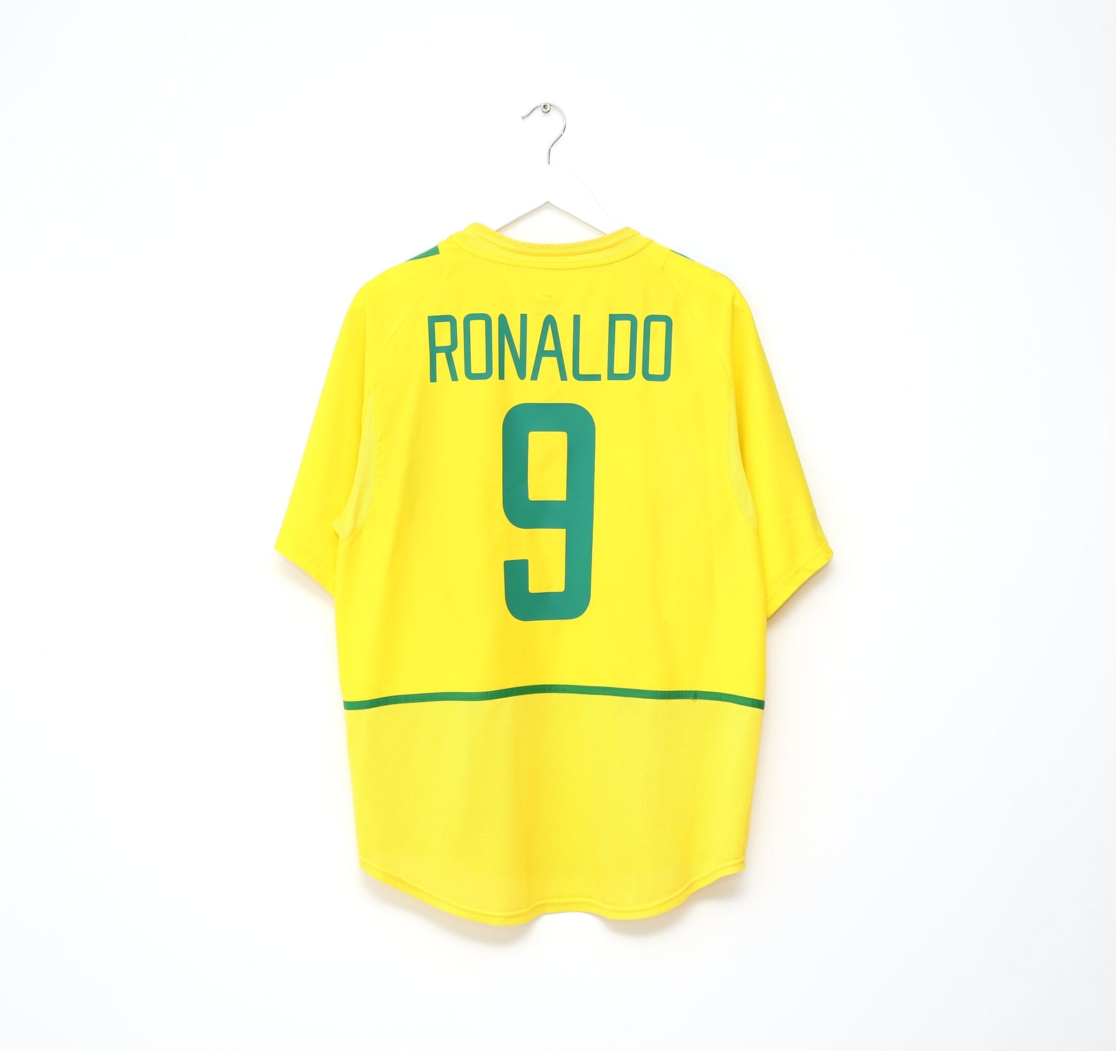 2002/04 RONALDO #9 Brazil Vintage Nike WC 2002 Home Football Shirt (L)