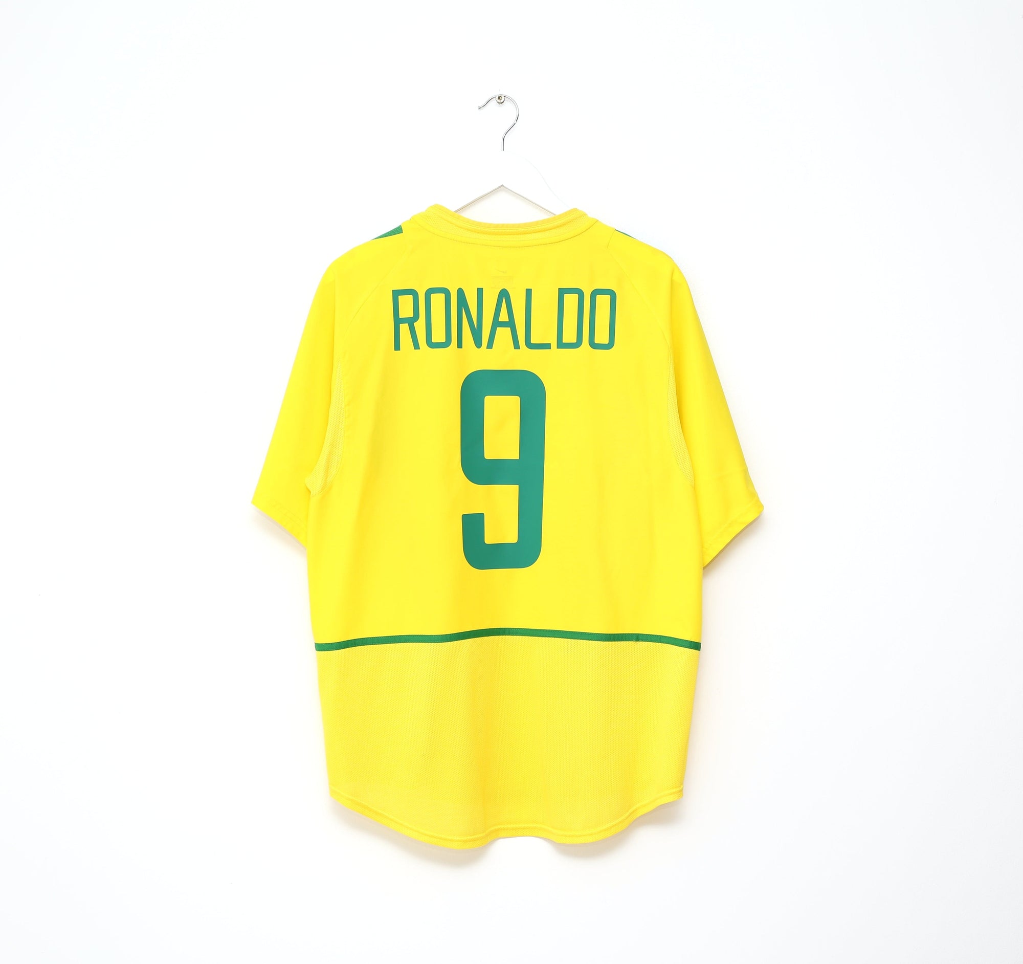 2002/04 RONALDO #9 Brazil Vintage Nike WC 2002 Home Football Shirt (L)