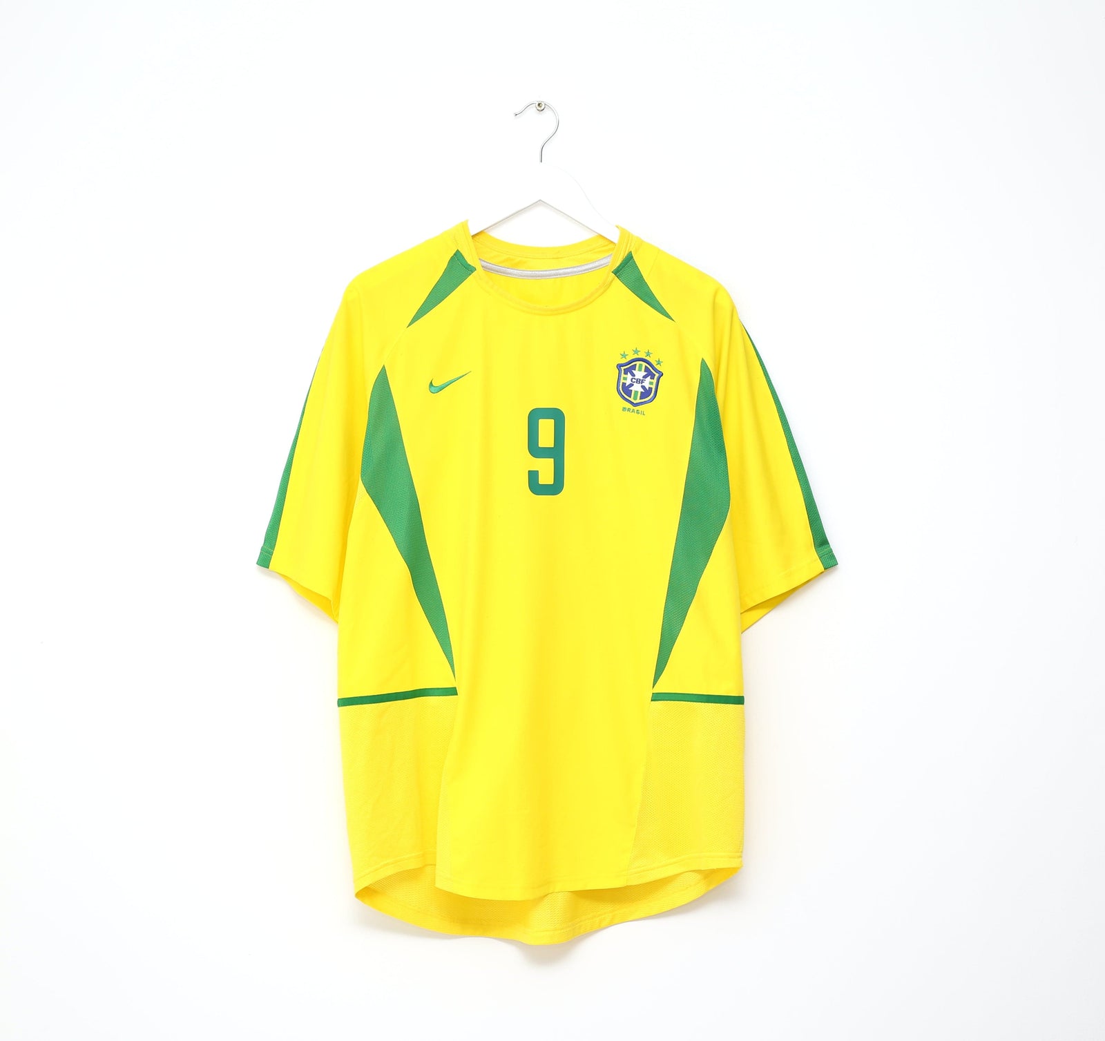 2002/04 RONALDO #9 Brazil Vintage Nike WC 2002 Home Football Shirt (XL)