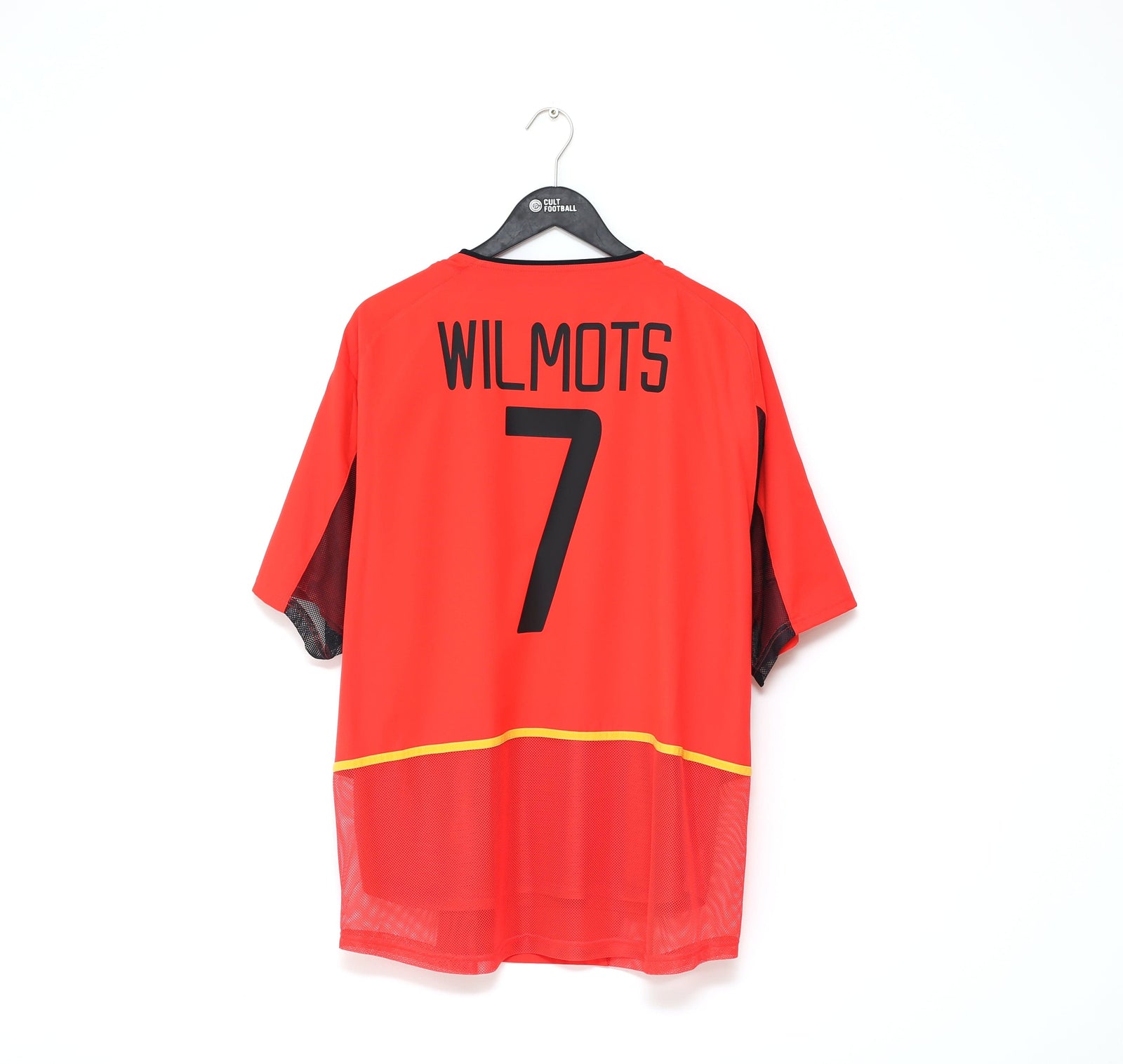 2002/04 WILMOTS #7 Belgium Nike World Cup 02 Away Football Player Issue Shirt (XL)