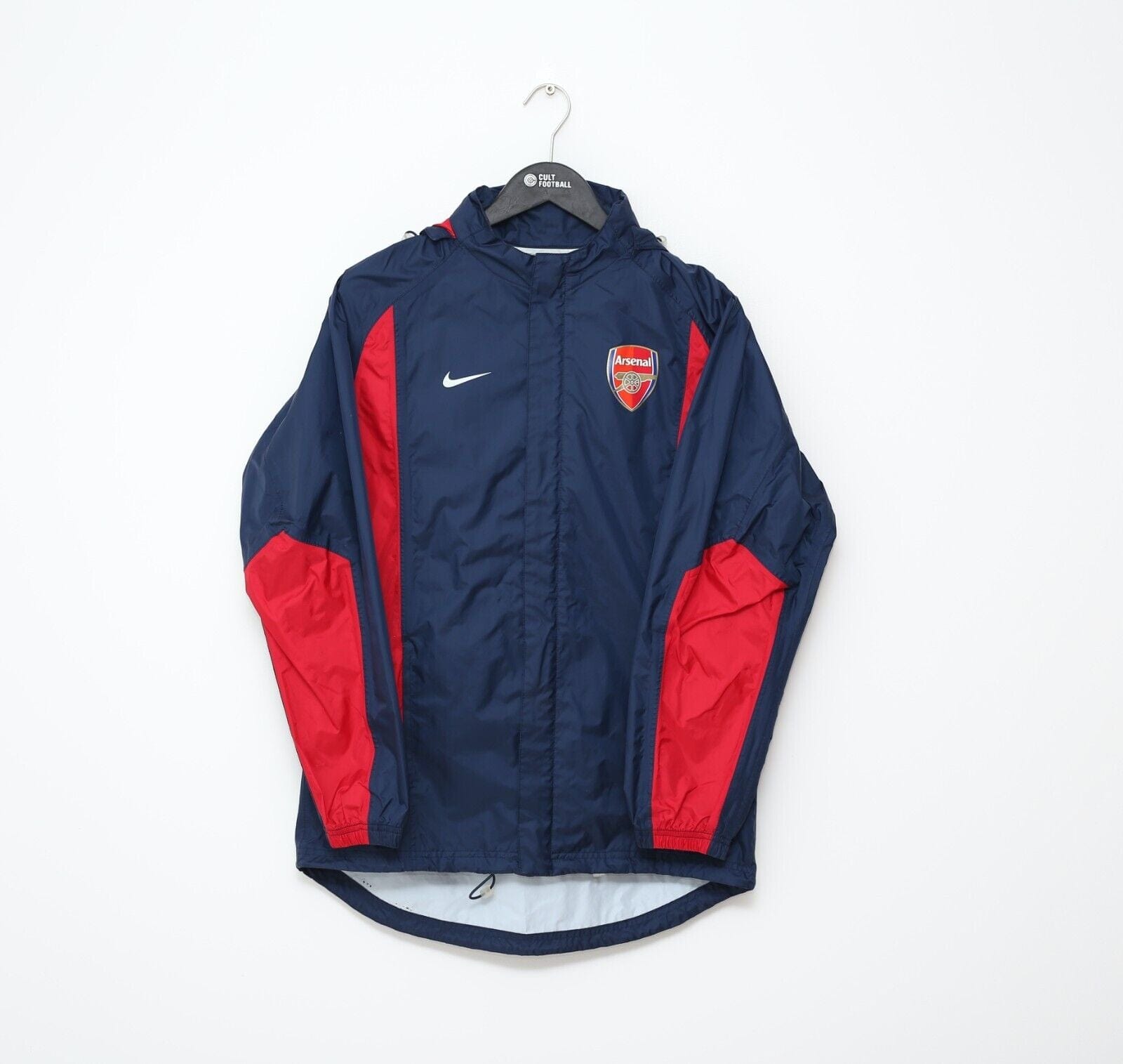 2003/04 ARSENAL Vintage Nike Hooded Rain Coat Football Jacket (S)