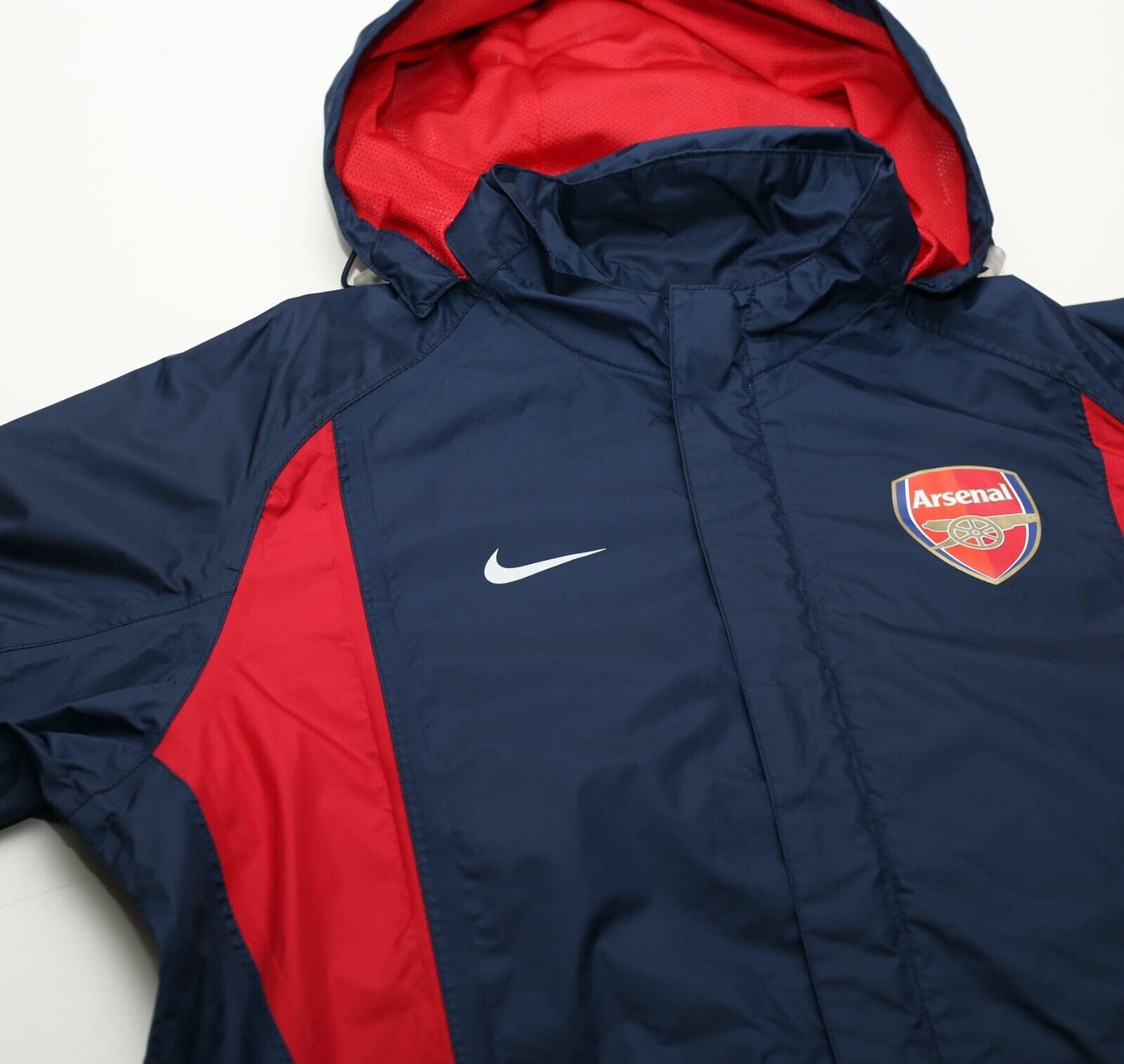 2003/04 ARSENAL Vintage Nike Hooded Rain Coat Football Jacket (S)