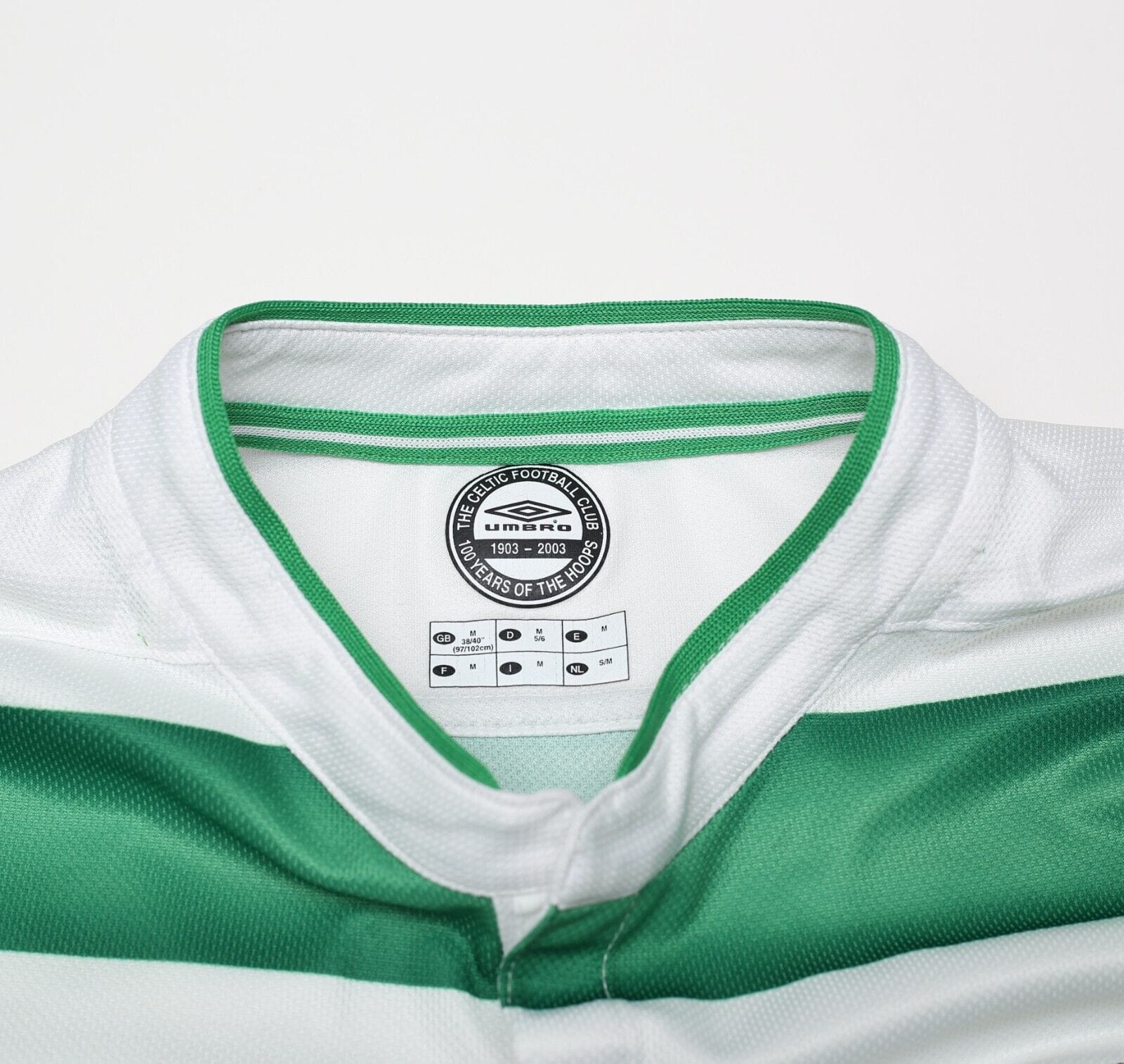 2003/04 CELTIC Vintage Umbro Home Football Shirt (M)