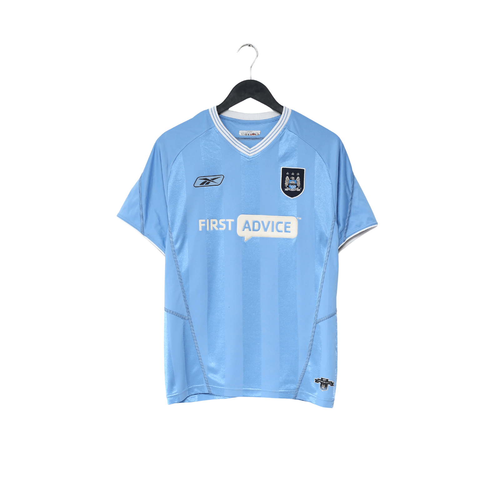 2003/04 FOWLER #8 Manchester City Vintage Reebok Home Football Shirt (S)