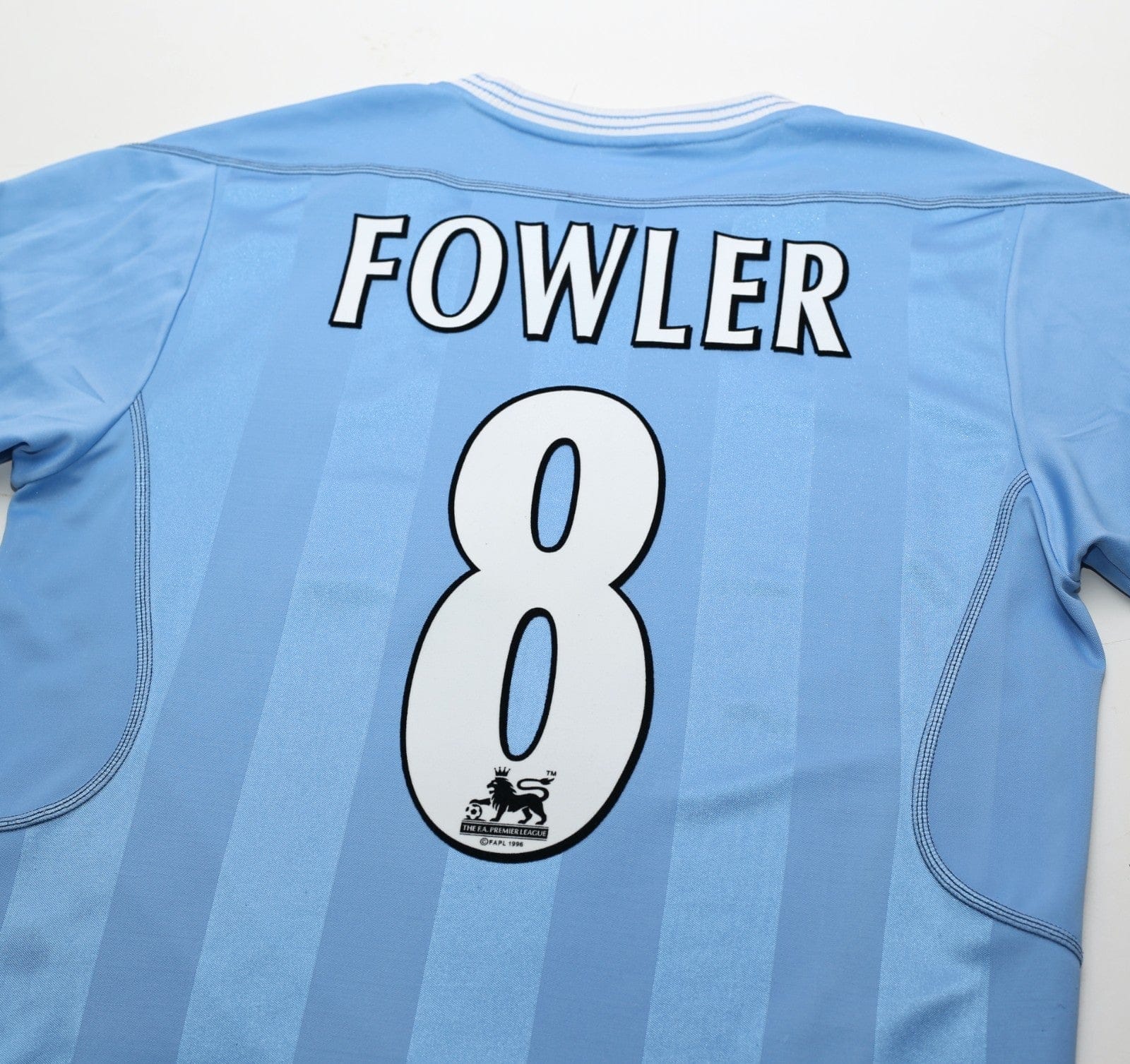 2003/04 FOWLER #8 Manchester City Vintage Reebok Home Football Shirt (S)