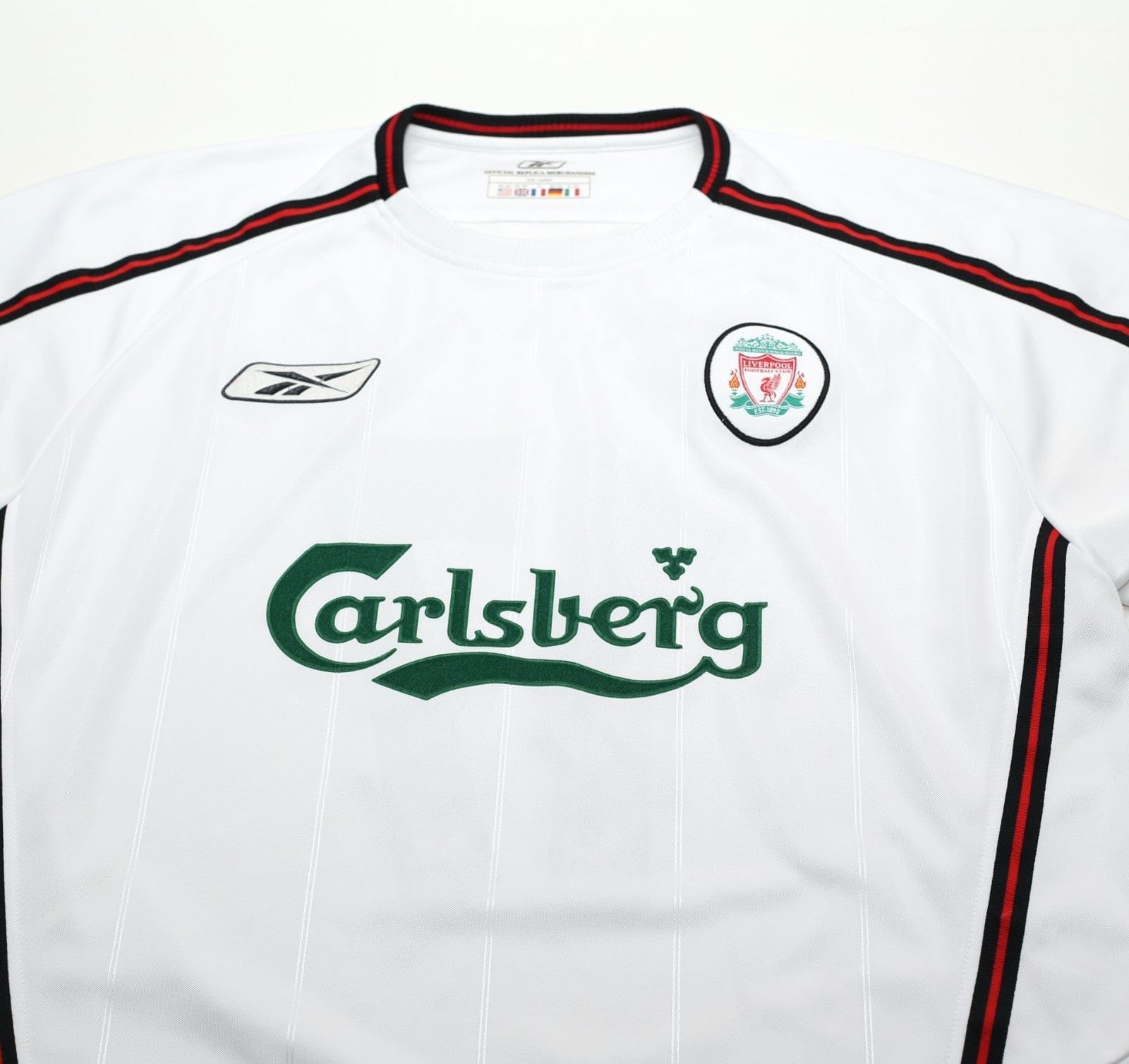 2003/04 GERRARD #17 Liverpool Vintage Reebok Away Football Shirt (L)