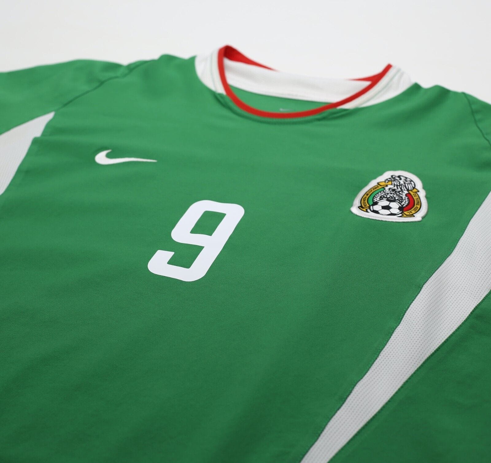 2003/04 J. BORGETTI #9 Mexico Vintage Nike Home Football Shirt (L)