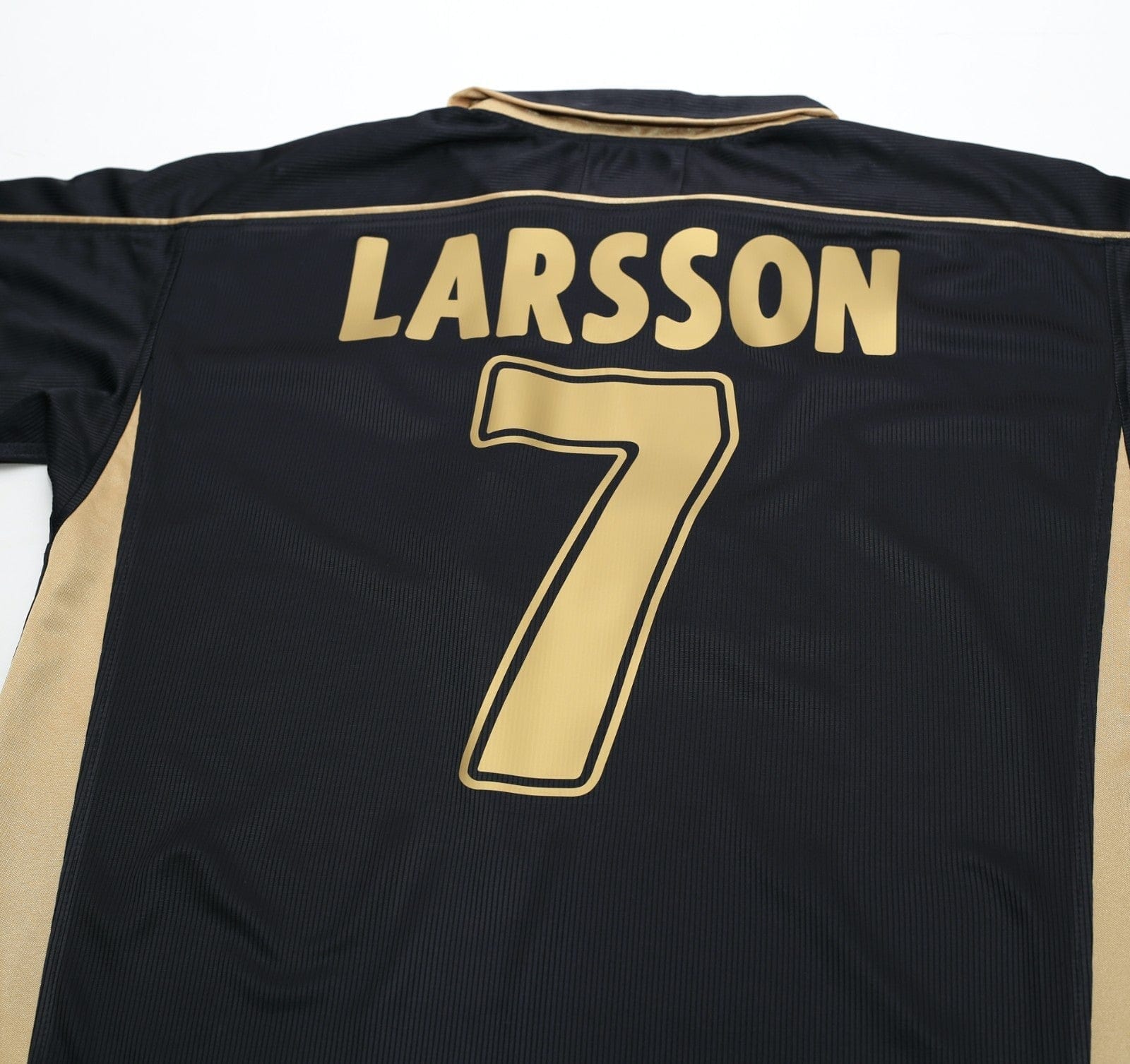 2003/04 LARSSON #7 Celtic Vintage Umbro European Away Football Shirt (L)