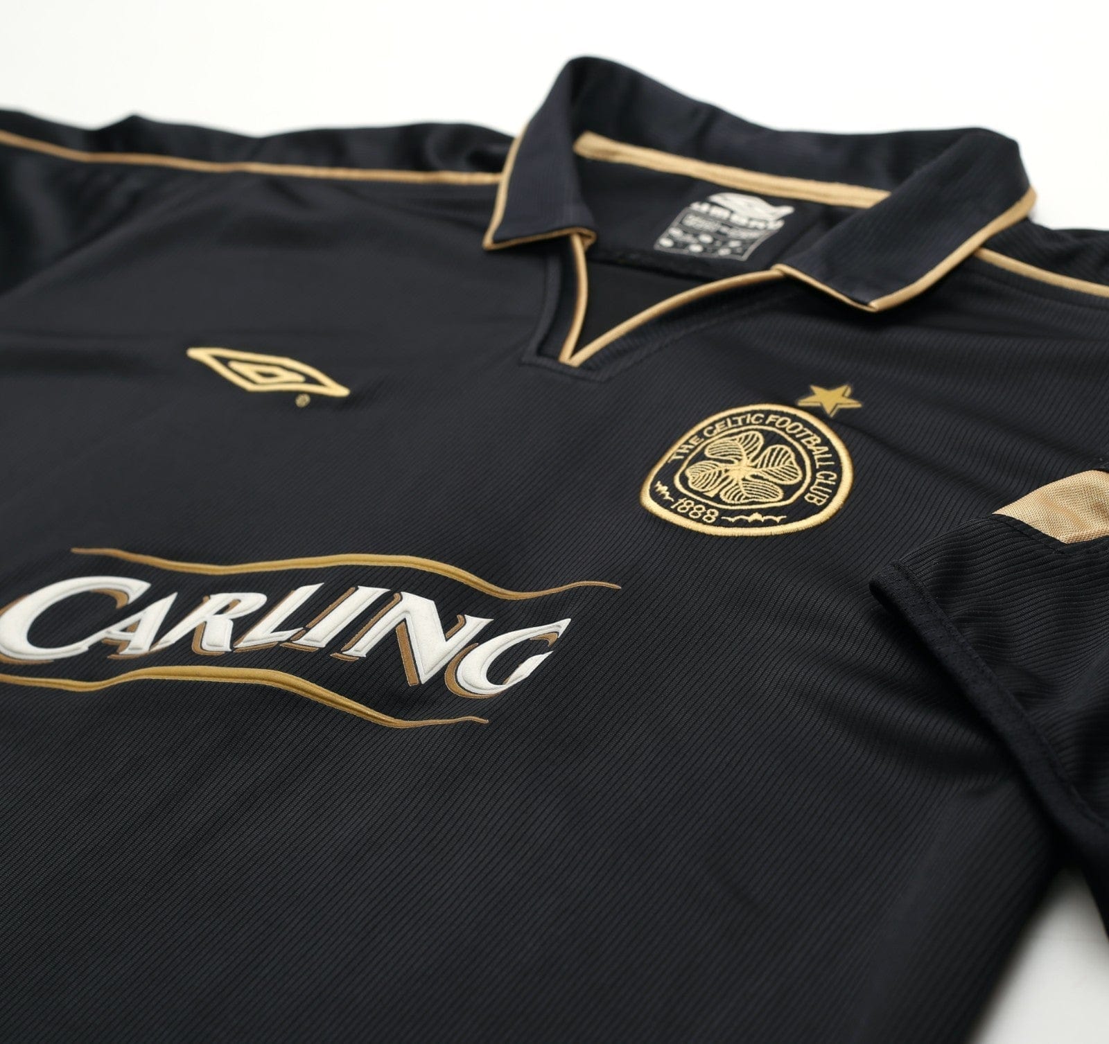 2003/04 LARSSON #7 Celtic Vintage Umbro European Away Football Shirt (L)