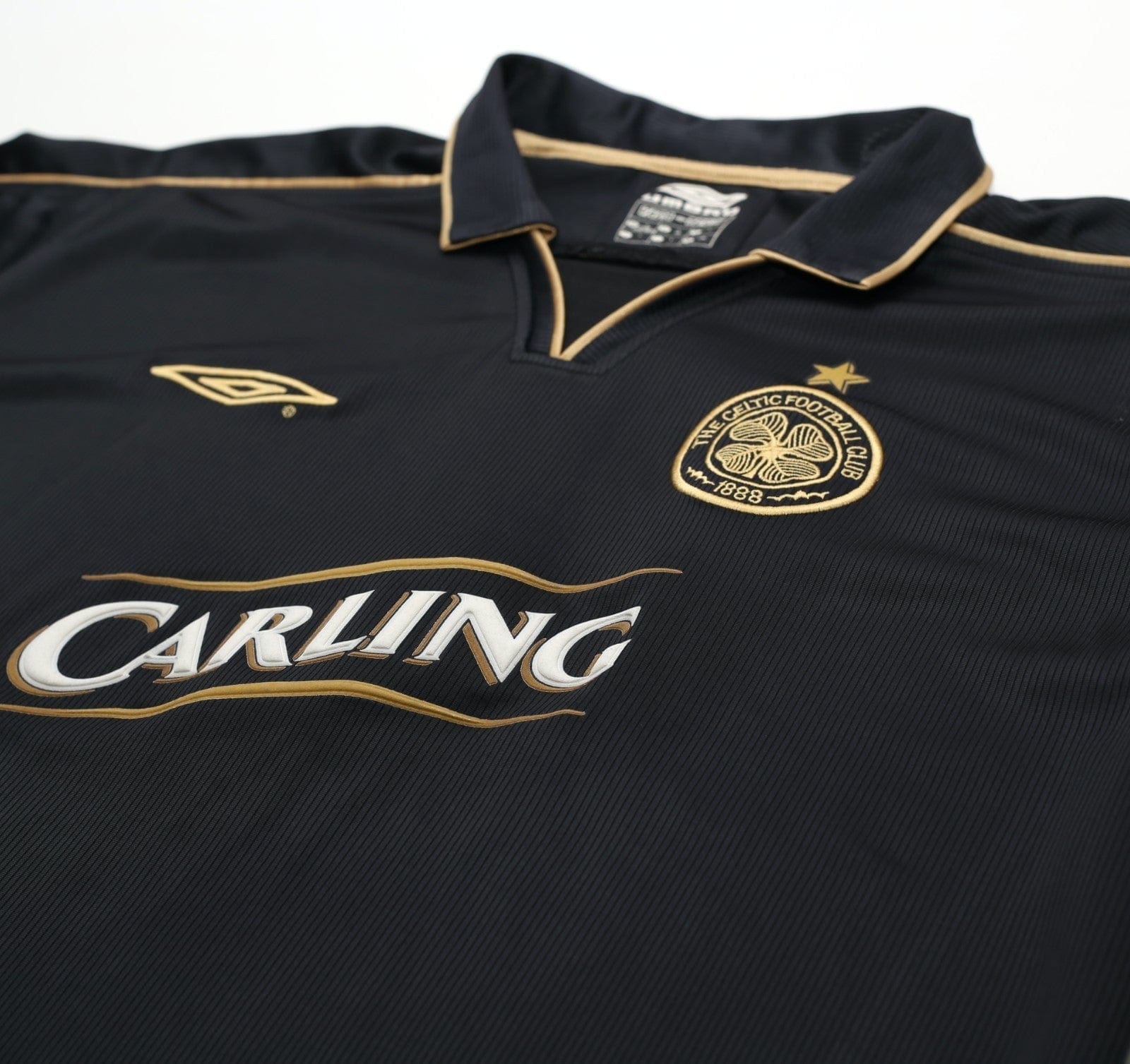 2003/04 LARSSON #7 Celtic Vintage Umbro European Away Football Shirt (L)